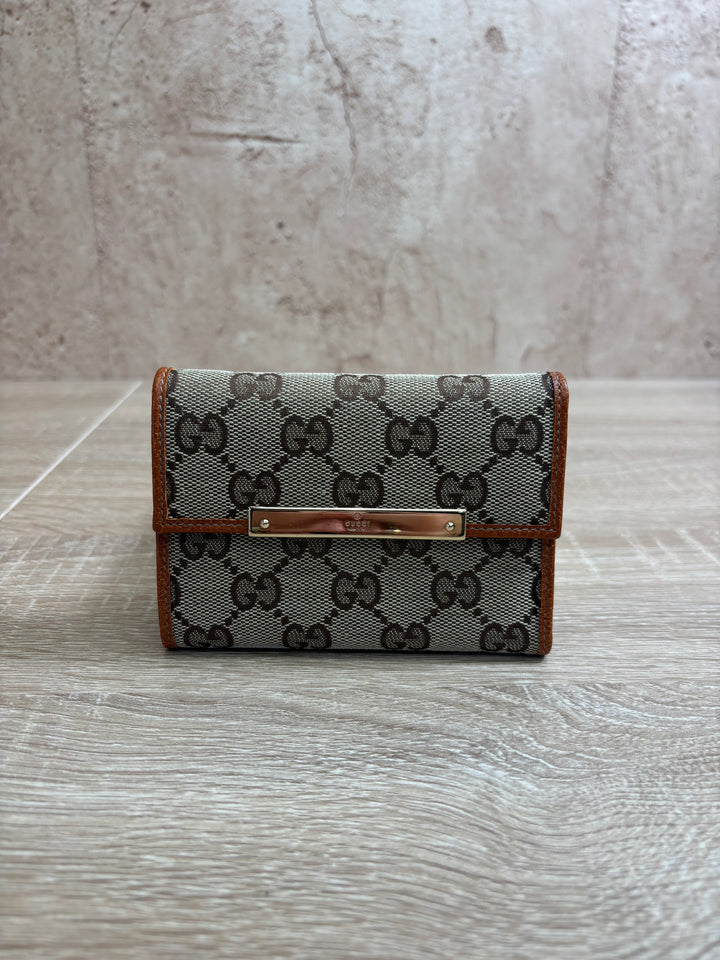 Gucci Brown GG Canvas Compact Wallet
