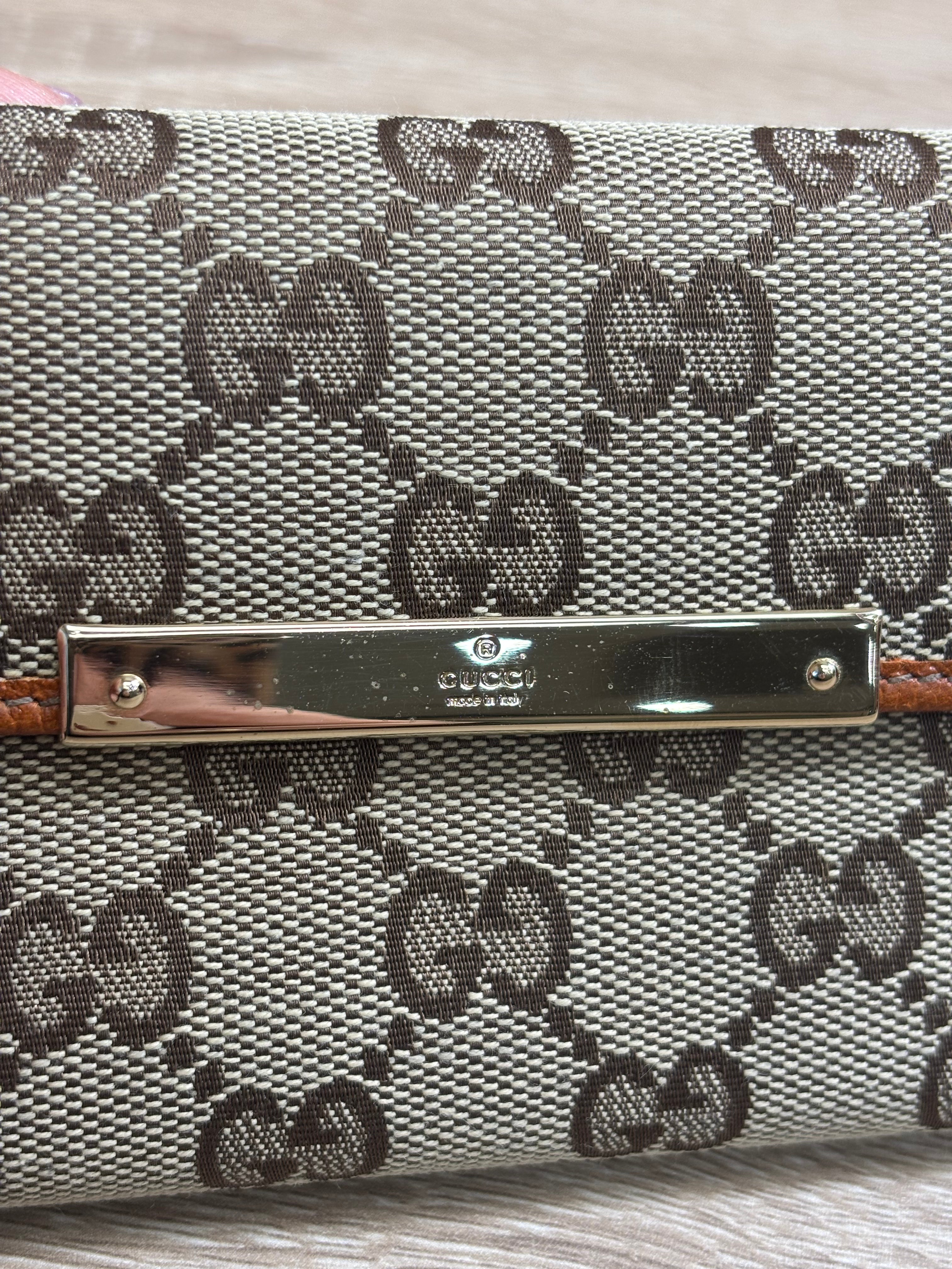 Gucci Brown GG Canvas Compact Wallet