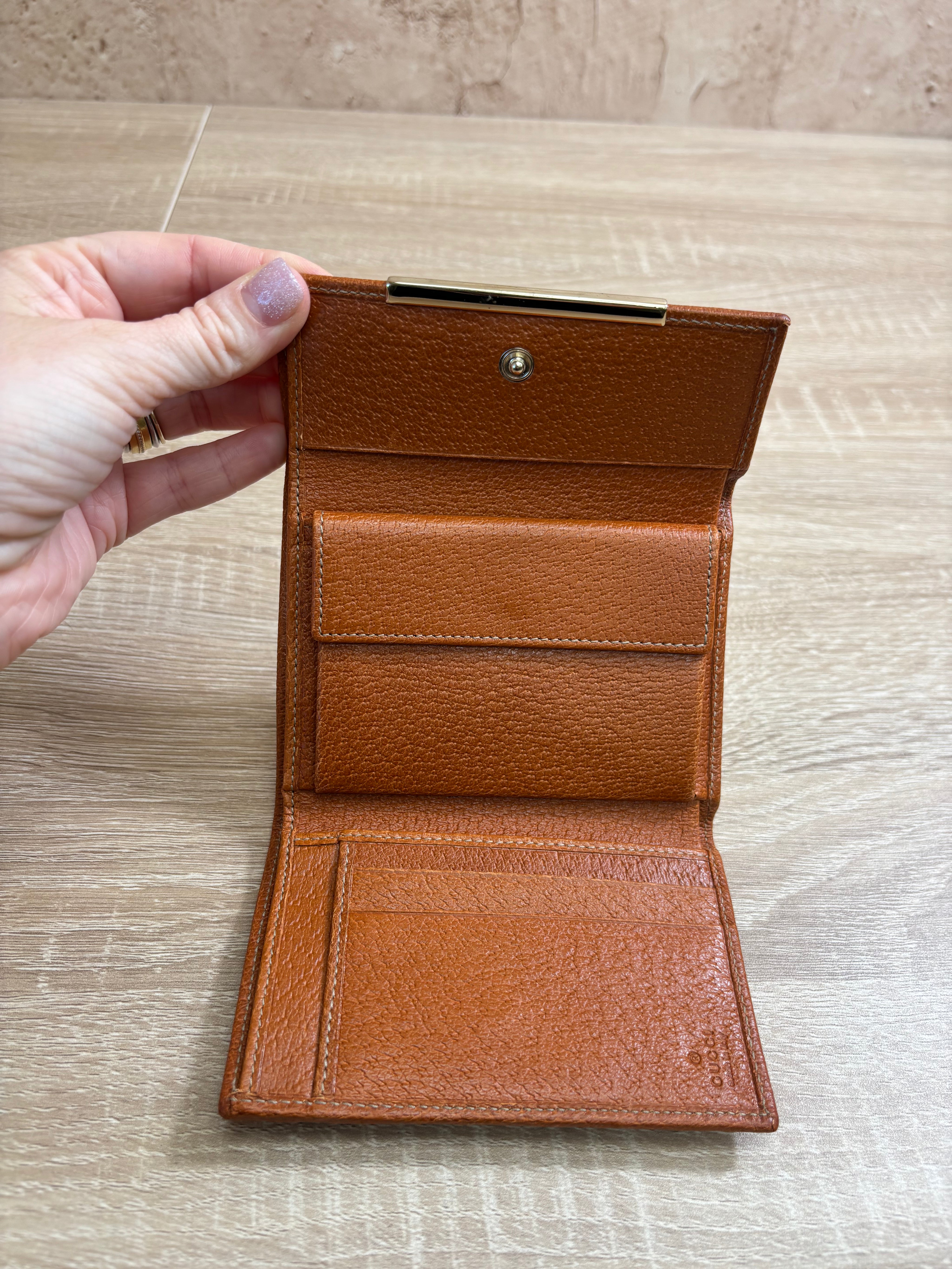 Gucci Brown GG Canvas Compact Wallet