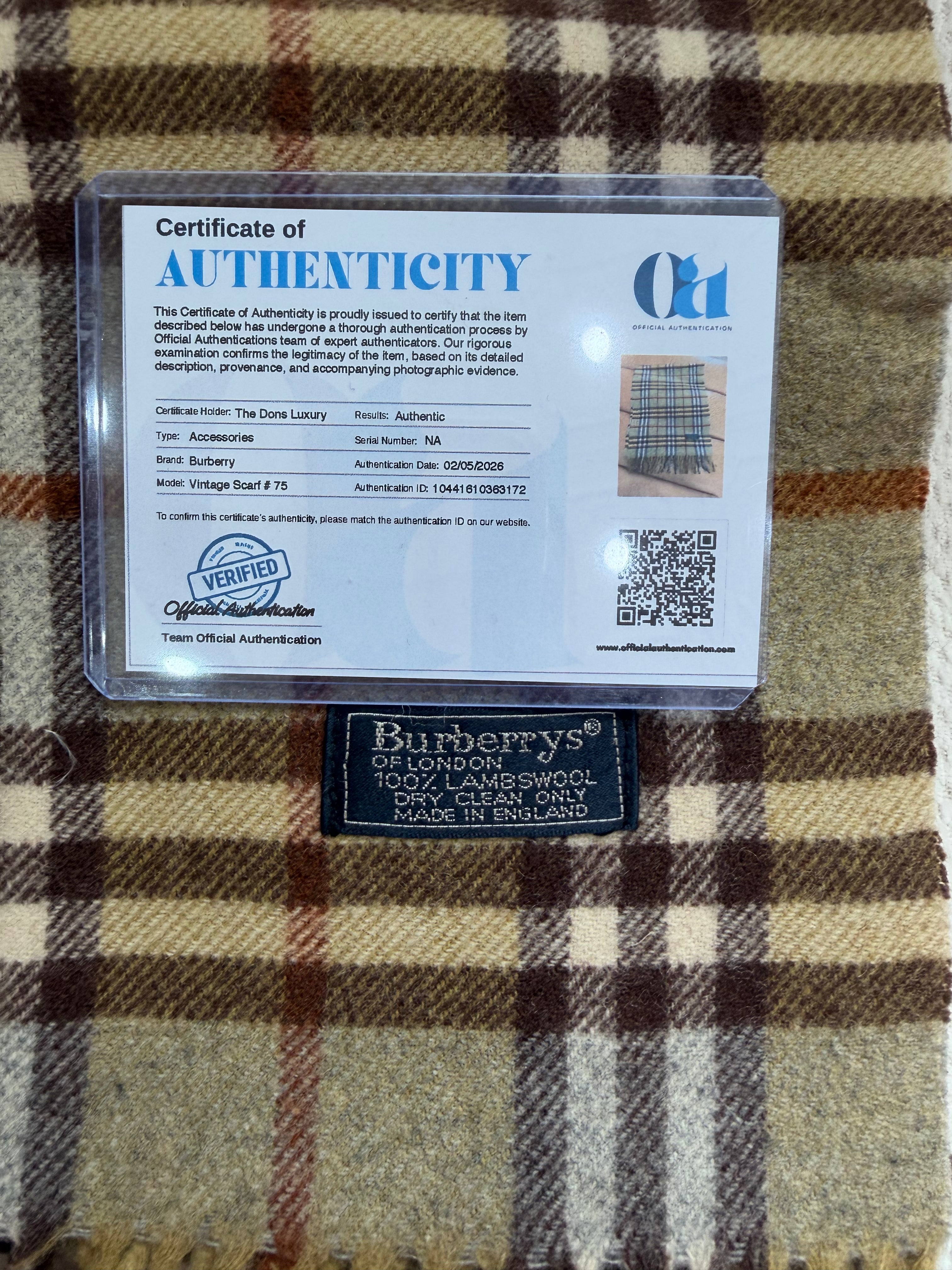 Burberry Vintage Yellow And Brown Novacheck Lambswool Scarf