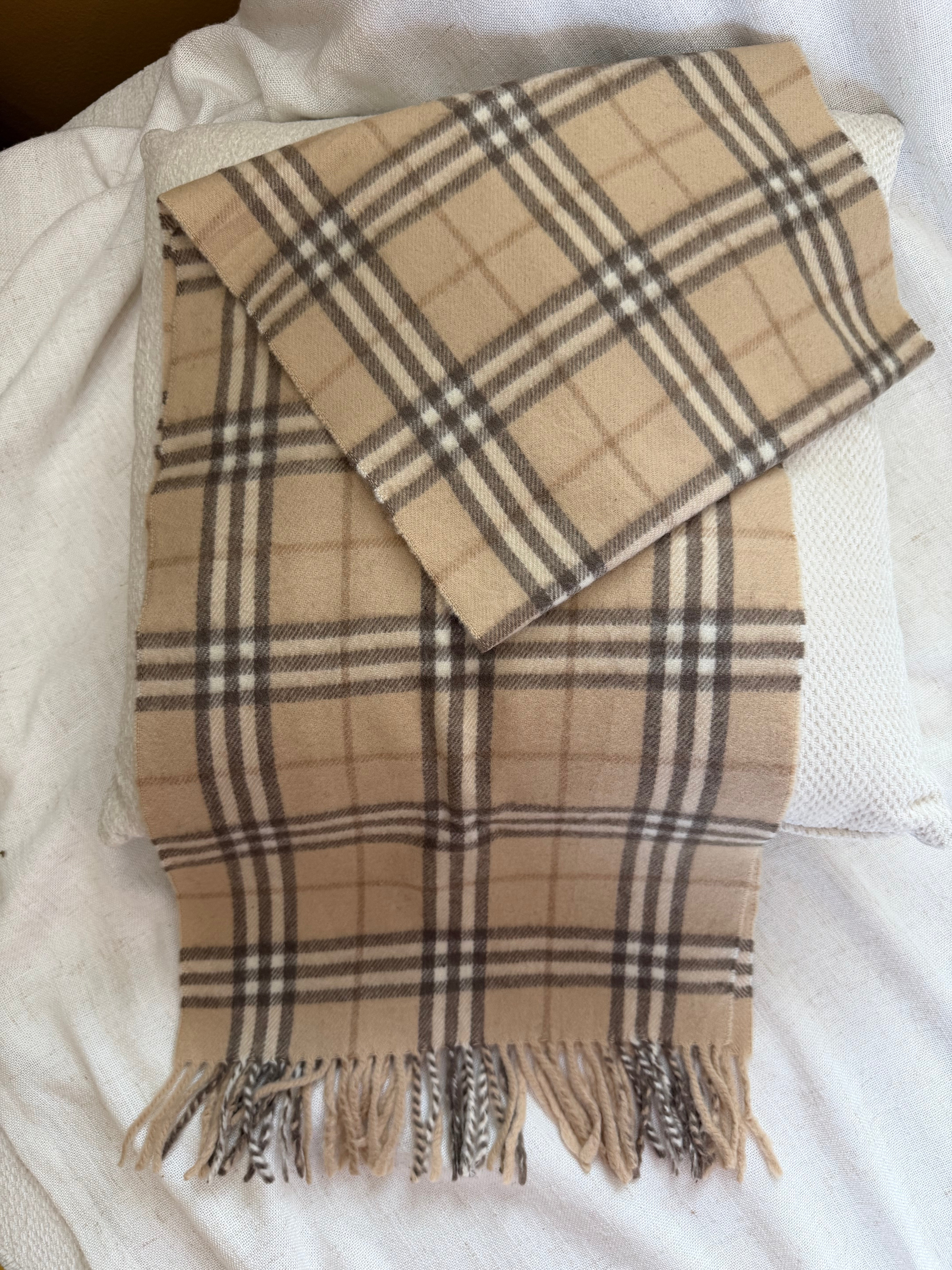 Burberry Vintage Tan Novacheck Cashmere Scarf