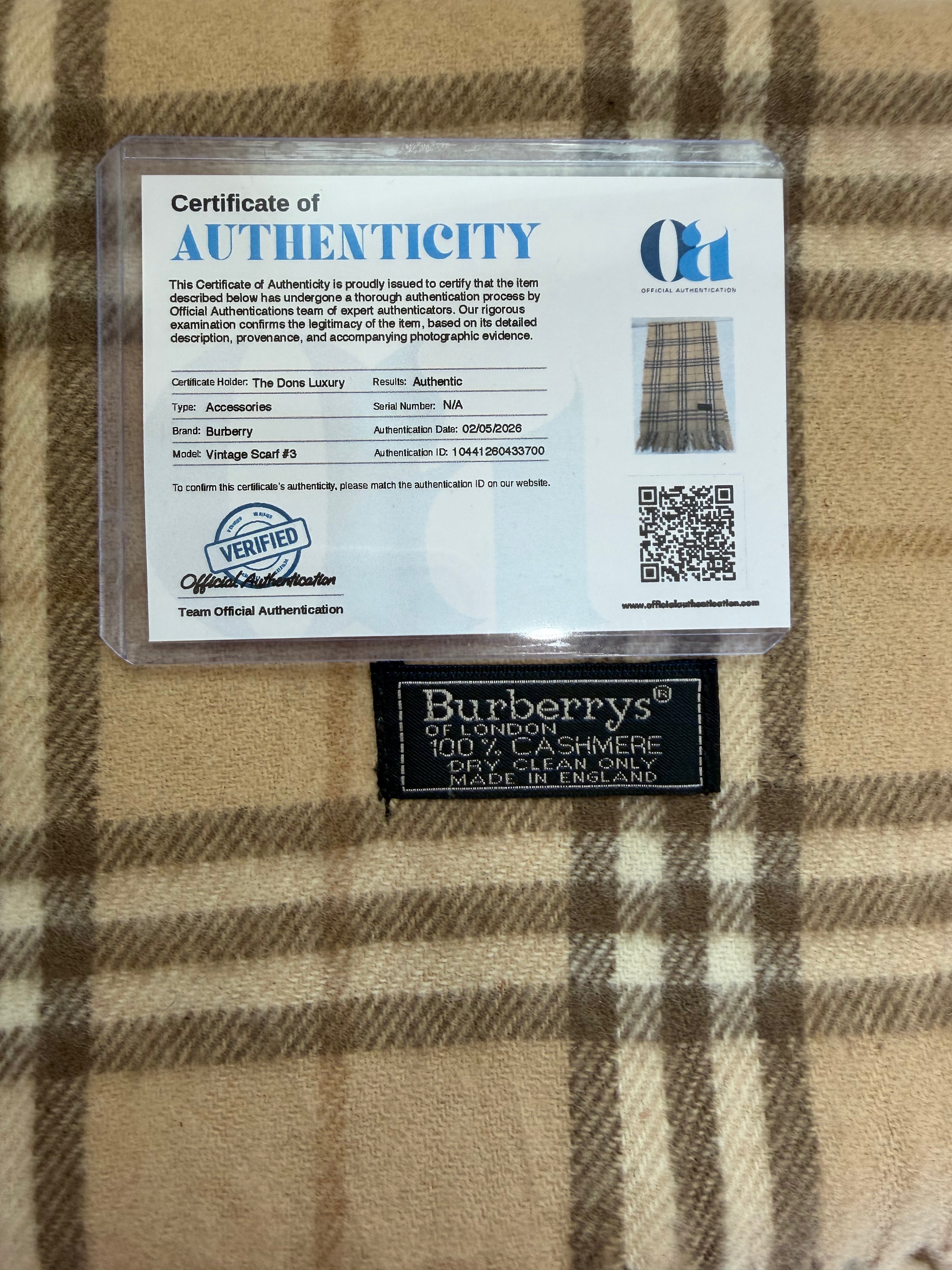 Burberry Vintage Tan Novacheck Cashmere Scarf