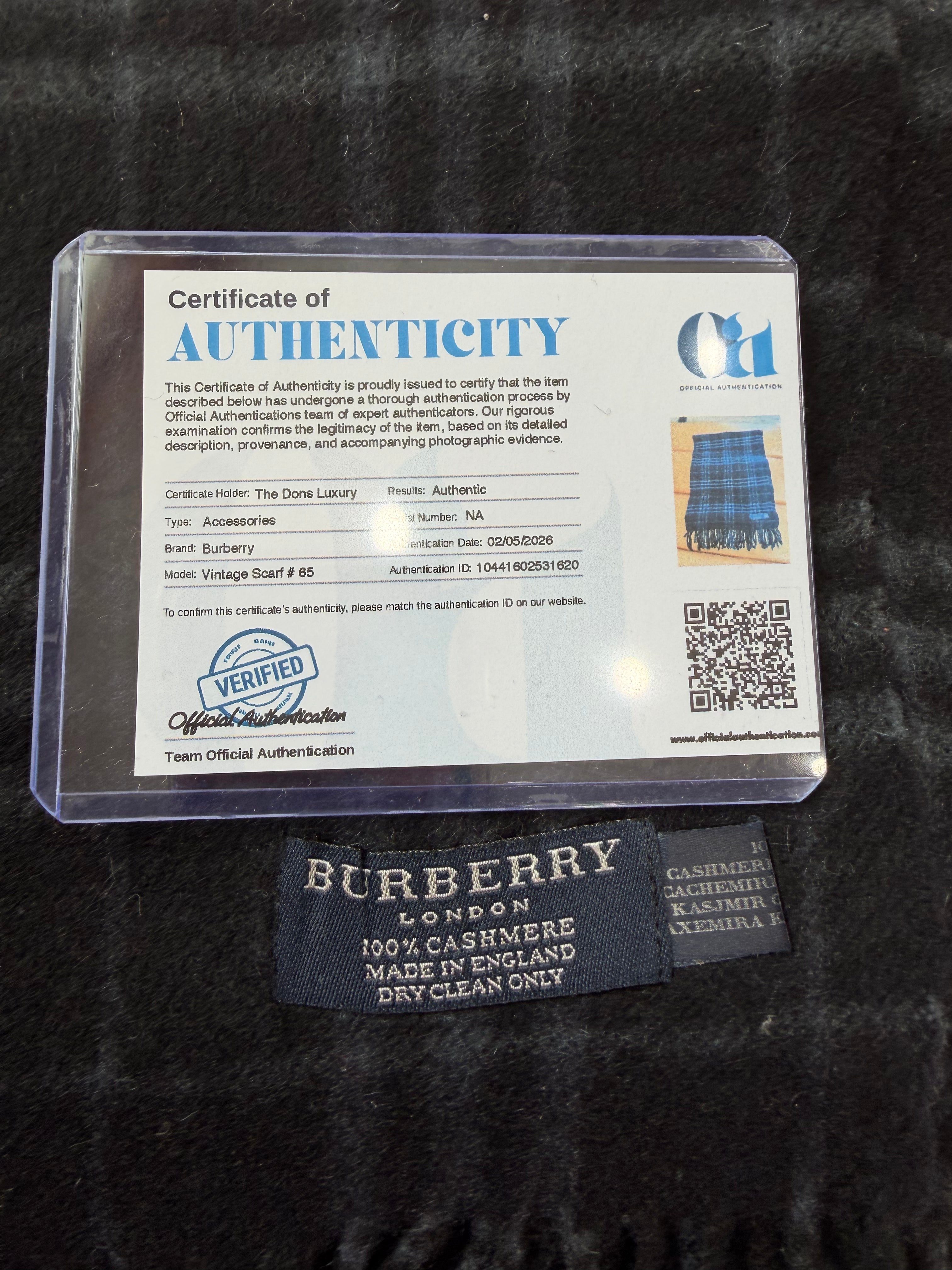 Burberry Vintage Black And Grey Novacheck Cashmere Scarf