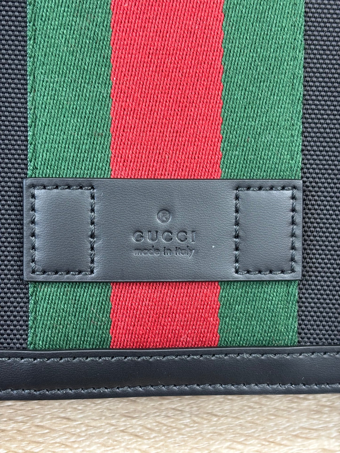 Gucci Black Canvas And Web Messenger Bag