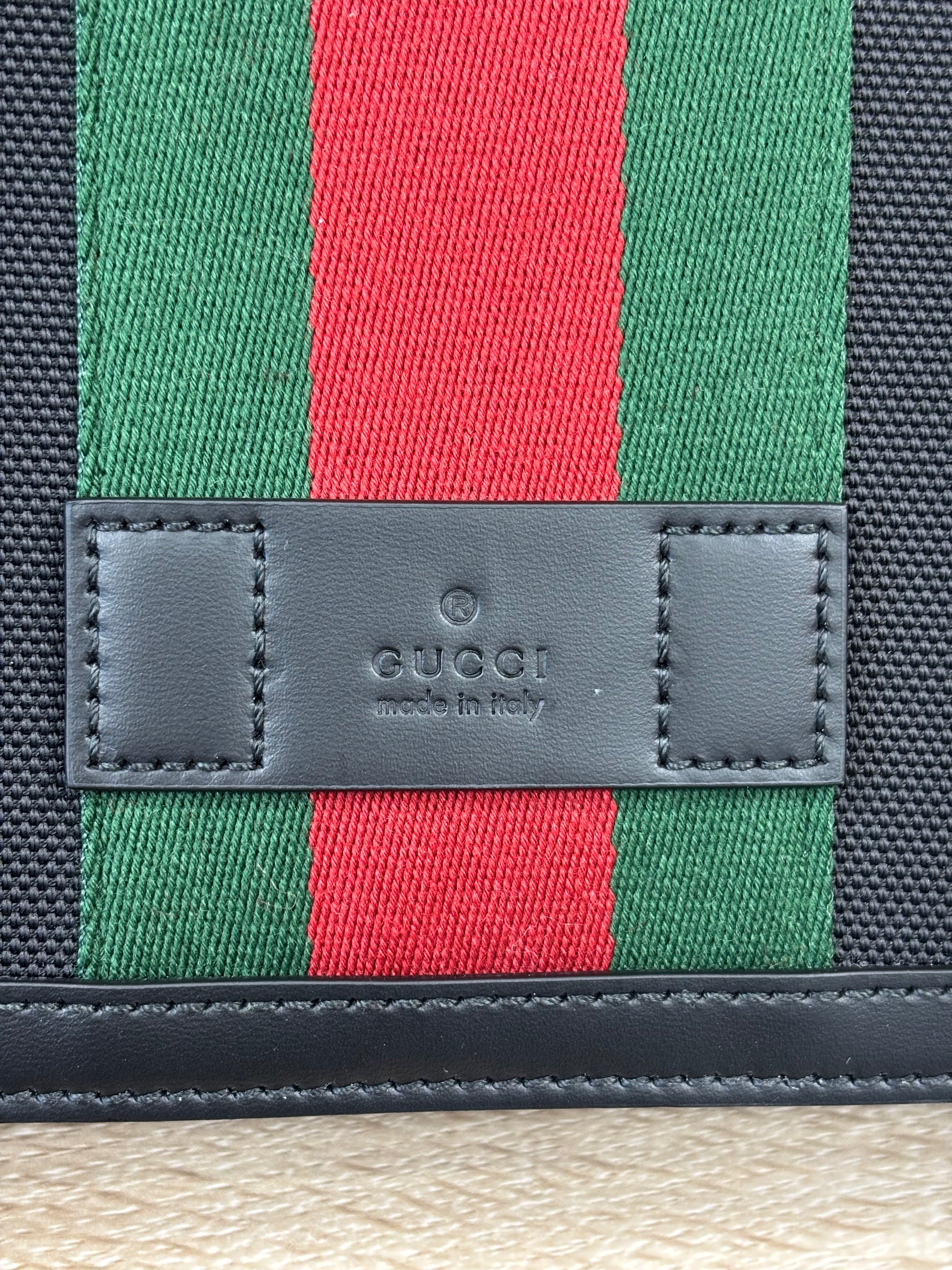 Gucci Black Canvas And Web Messenger Bag