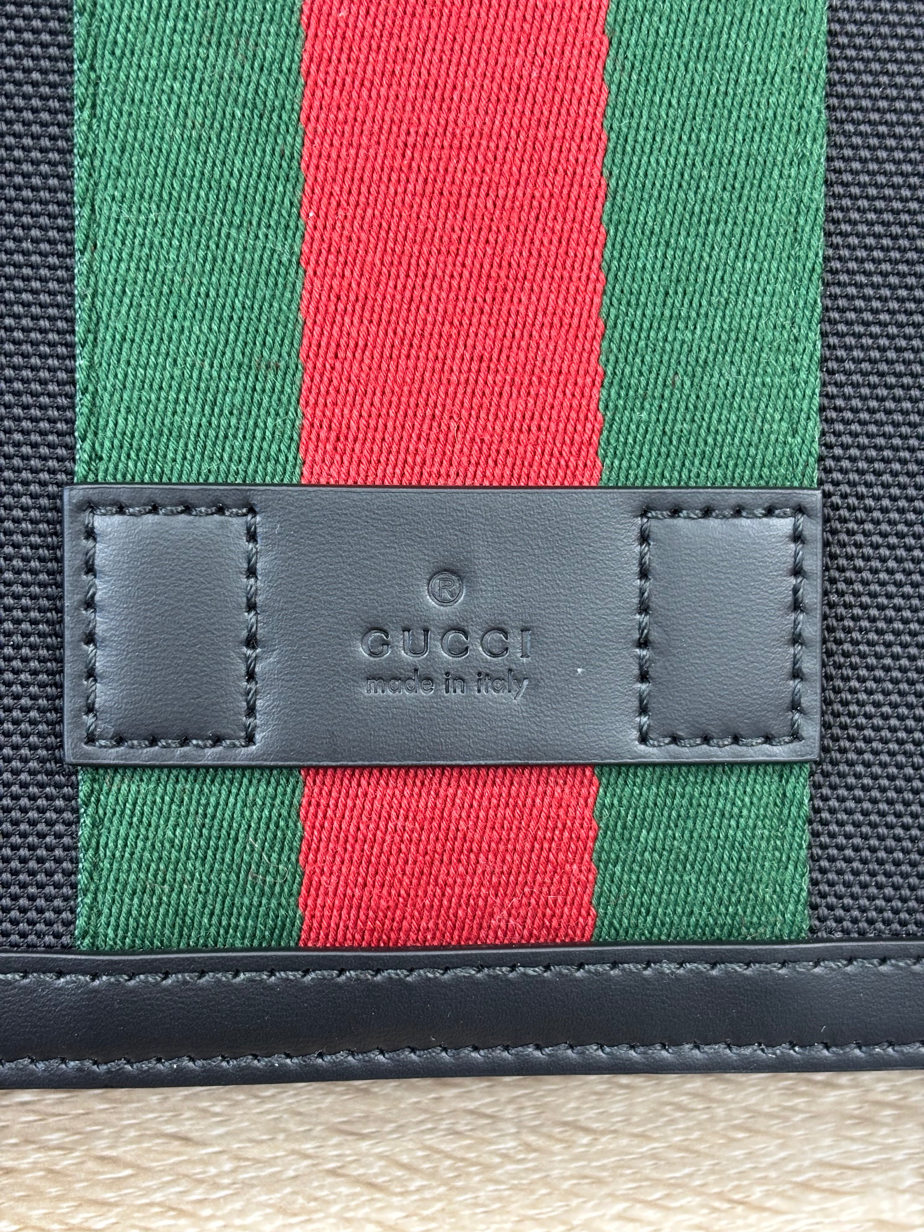 Gucci Black Canvas And Web Messenger Bag