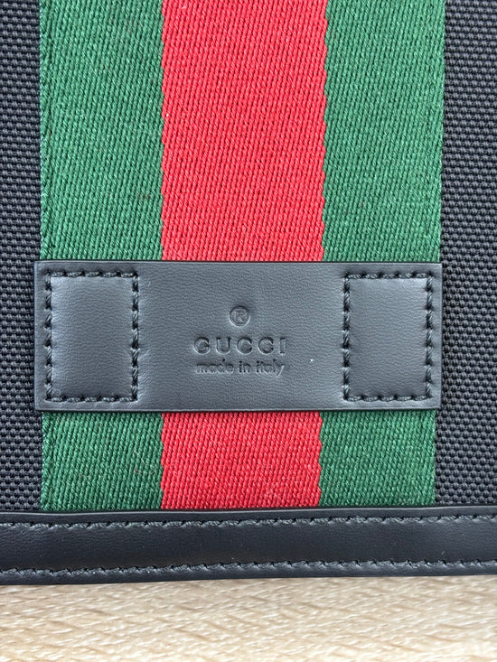 Gucci Black Canvas And Web Messenger Bag
