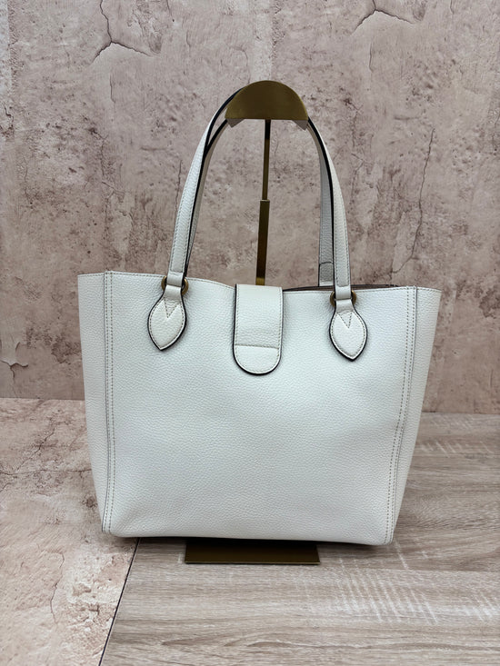 BRAND NEW- Gucci White Leather Dahlia Tote With Pouch