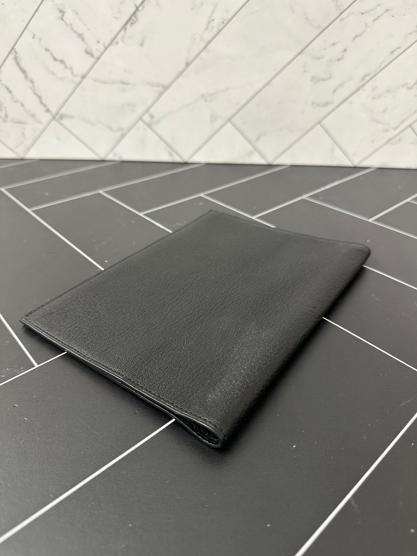 Hermes Black Leather Notebook Cover MM