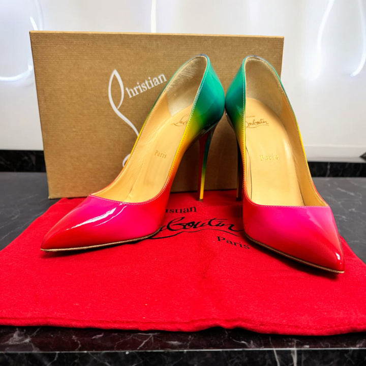 Christian Louboutin Pigalle Follies Sunrise Rainbow Size 38