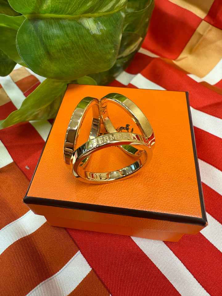 Hermes Gold Trio Scarf Ring
