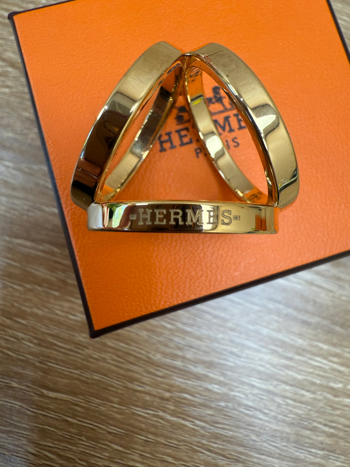 Hermes Gold Trio Scarf Ring