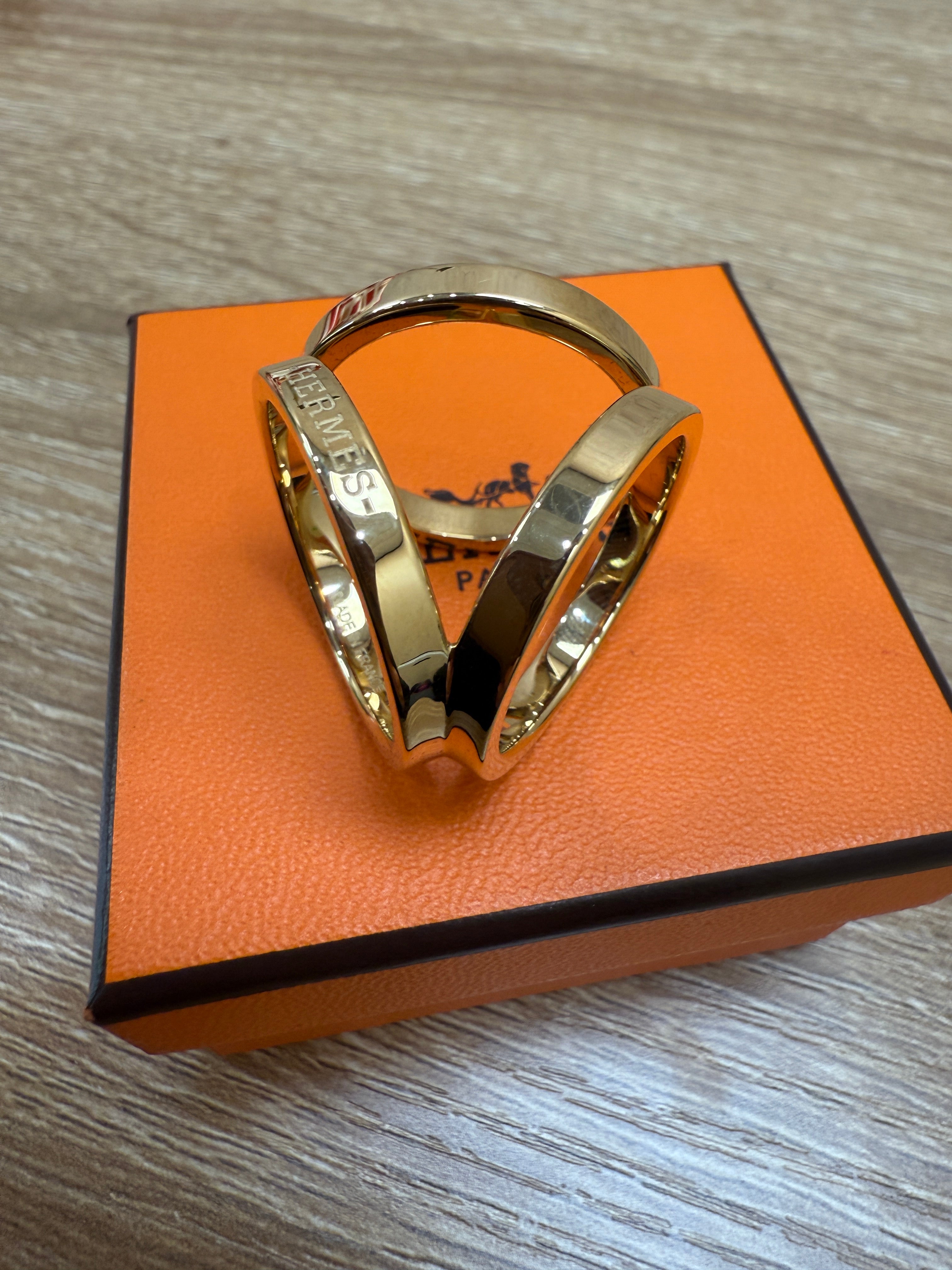 Hermes Gold Trio Scarf Ring