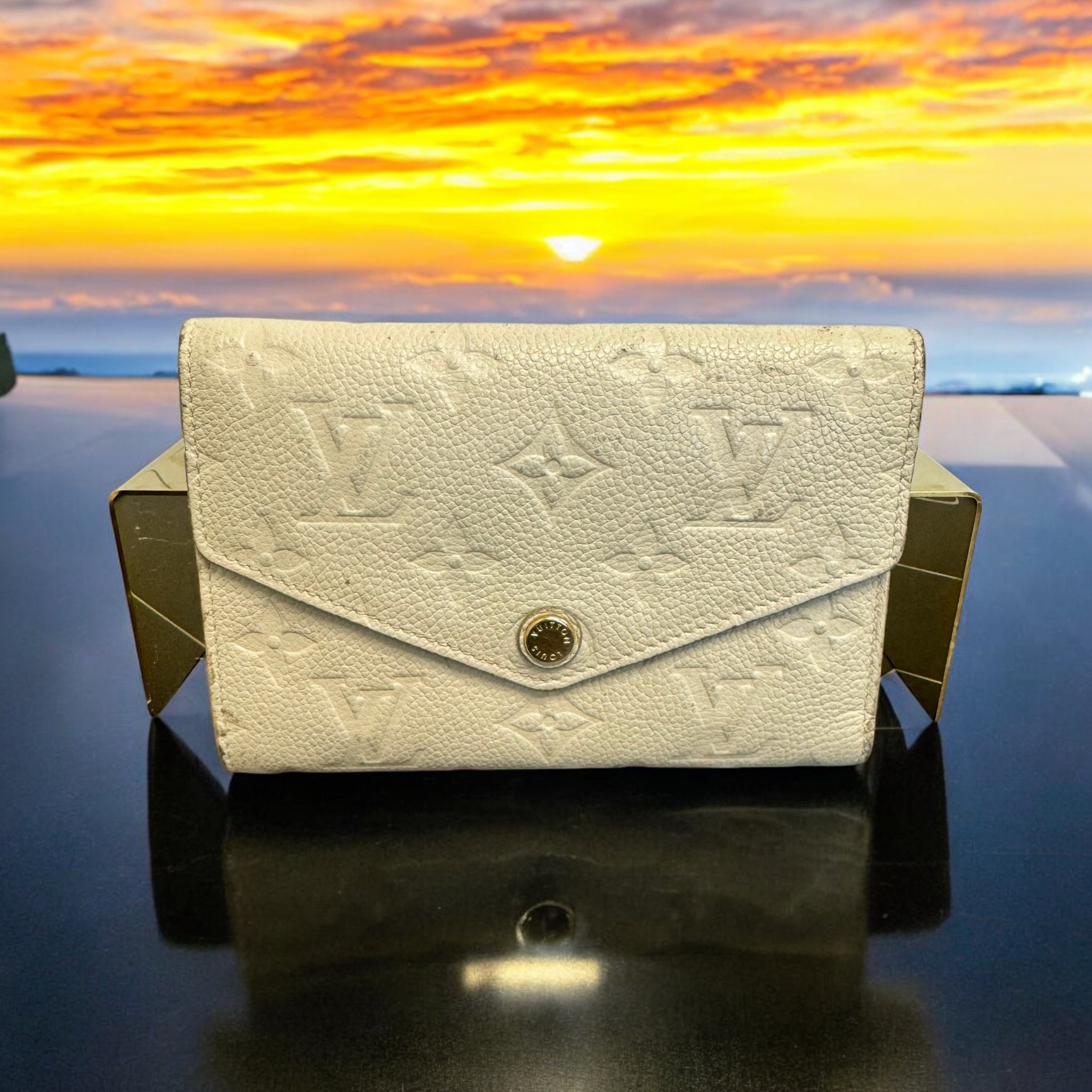 Louis Vuitton Ivory Empreinte Portefeuille Curieuse Compact Wallet