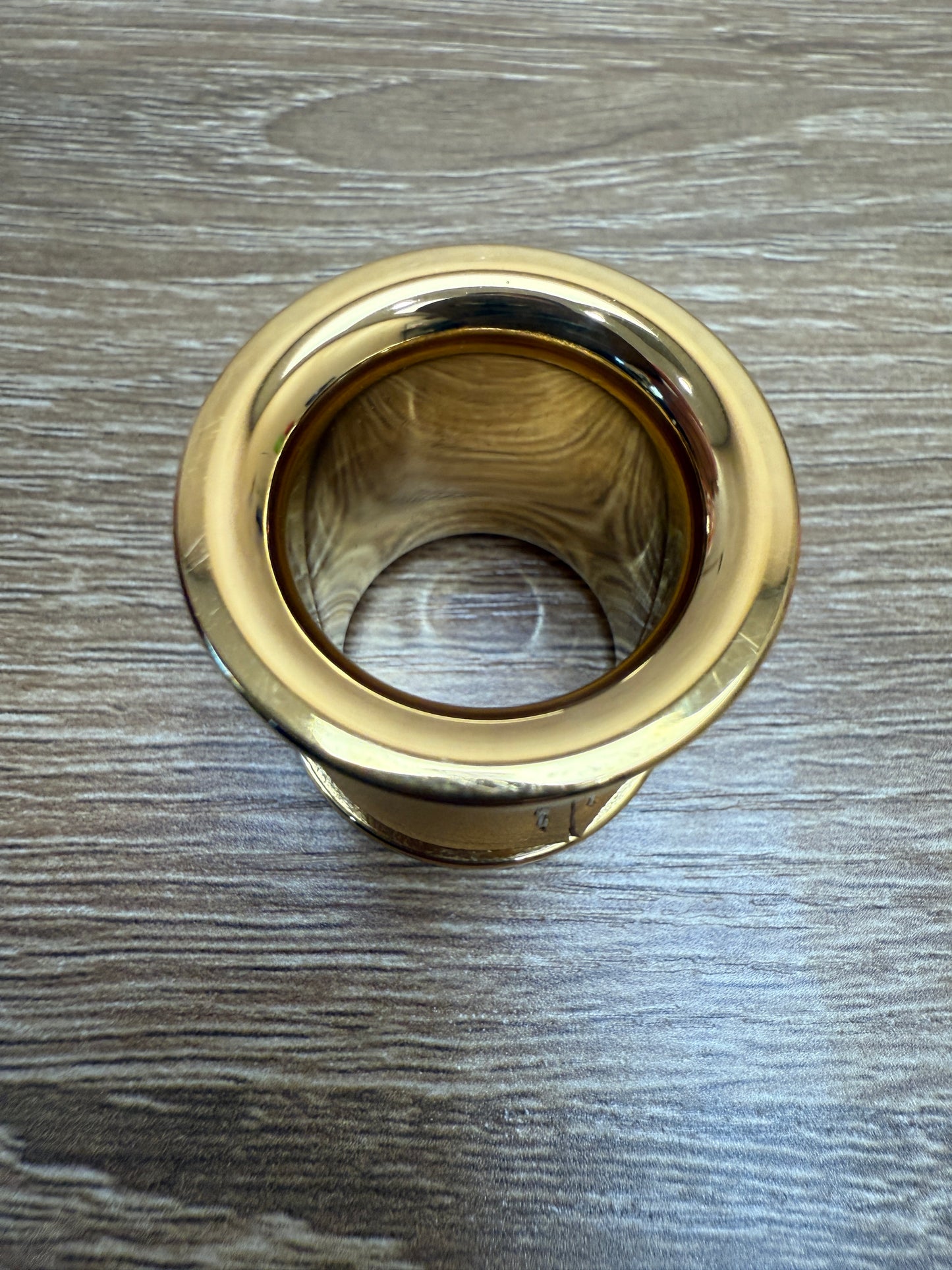 Hermes Tan Leather & Gold Scarf Ring