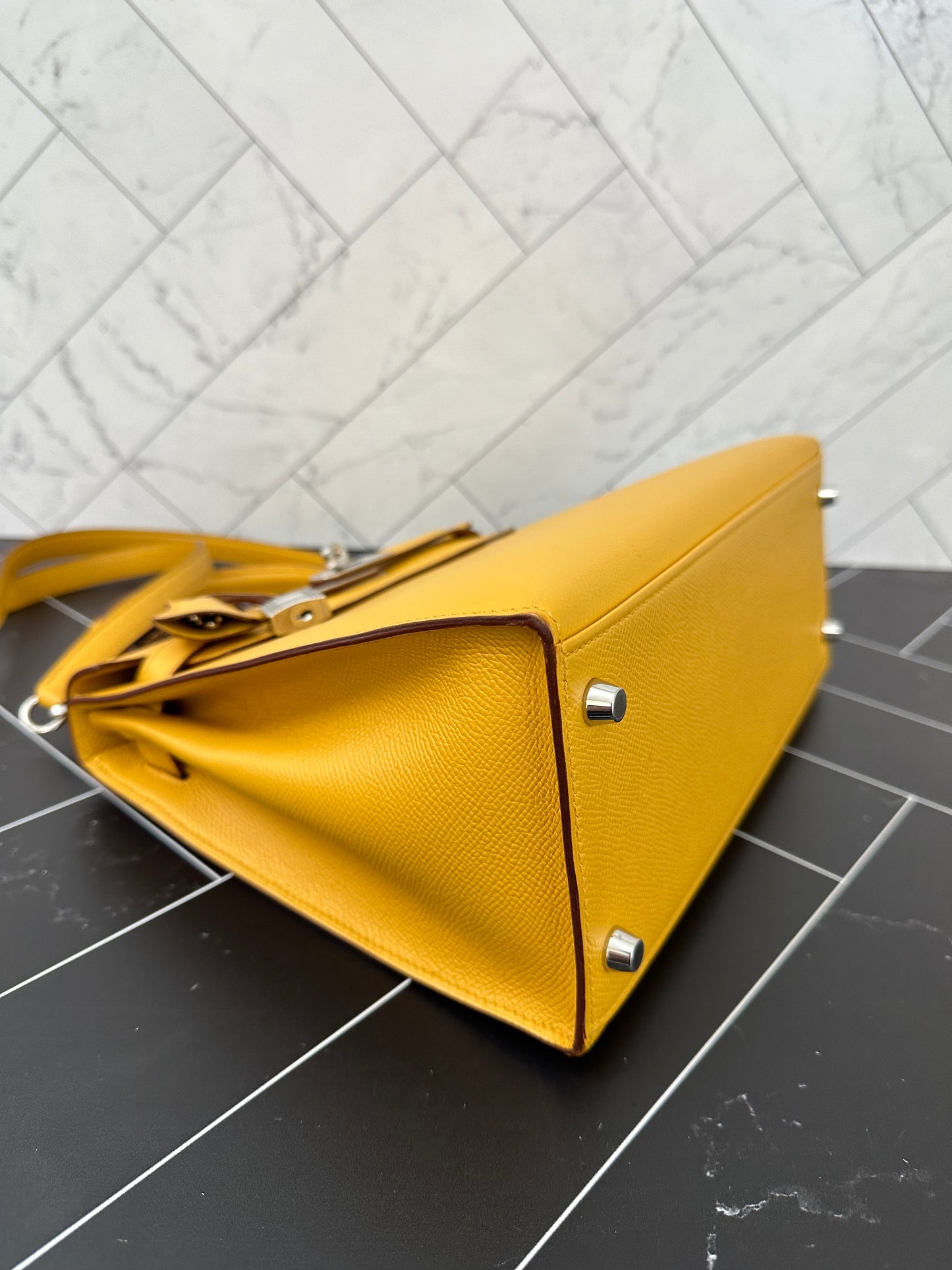 Hermes Yellow Epsom Leather Kelly 28