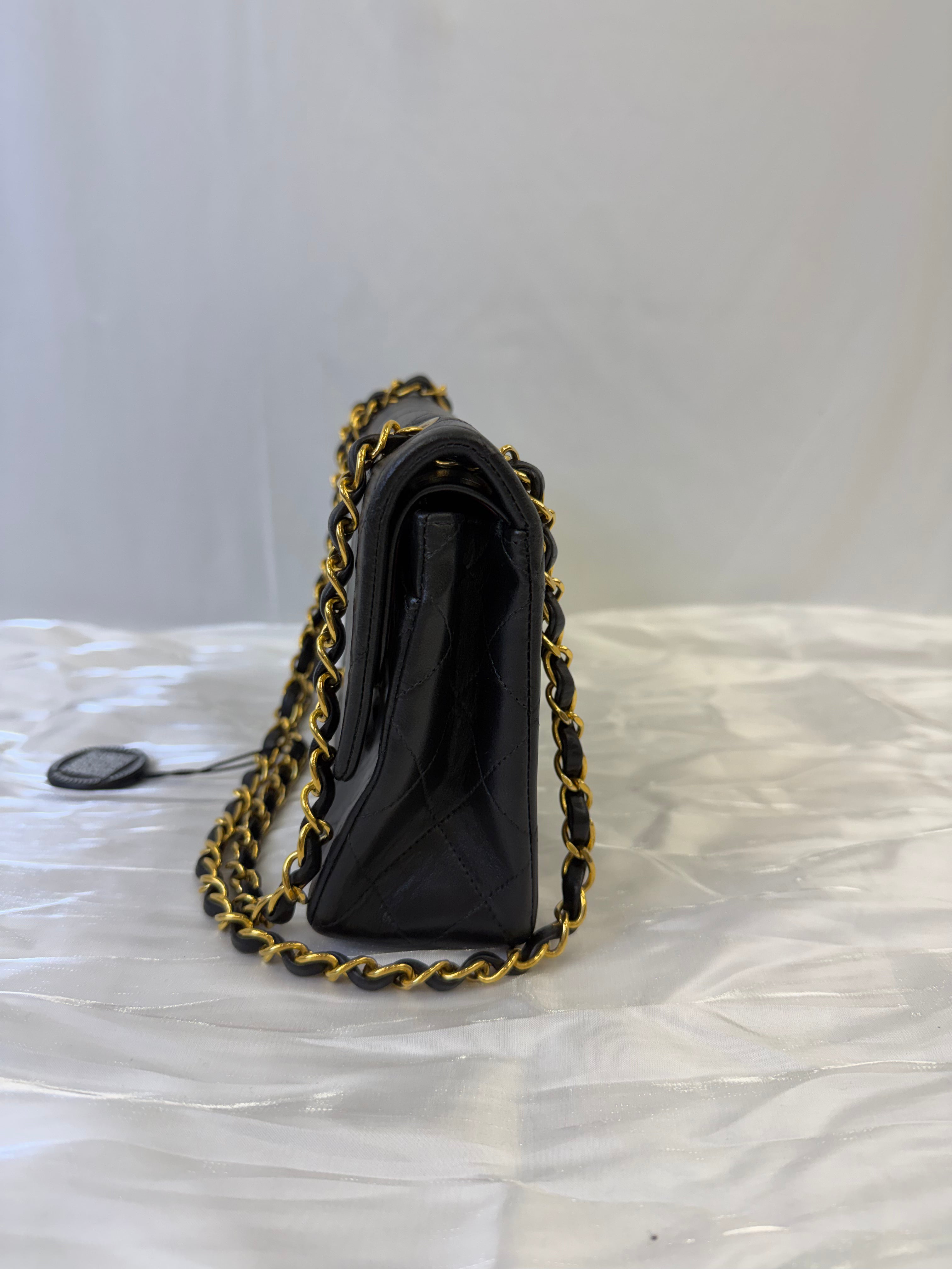 Chanel Black Lambskin Small Classic Double Flap Bag