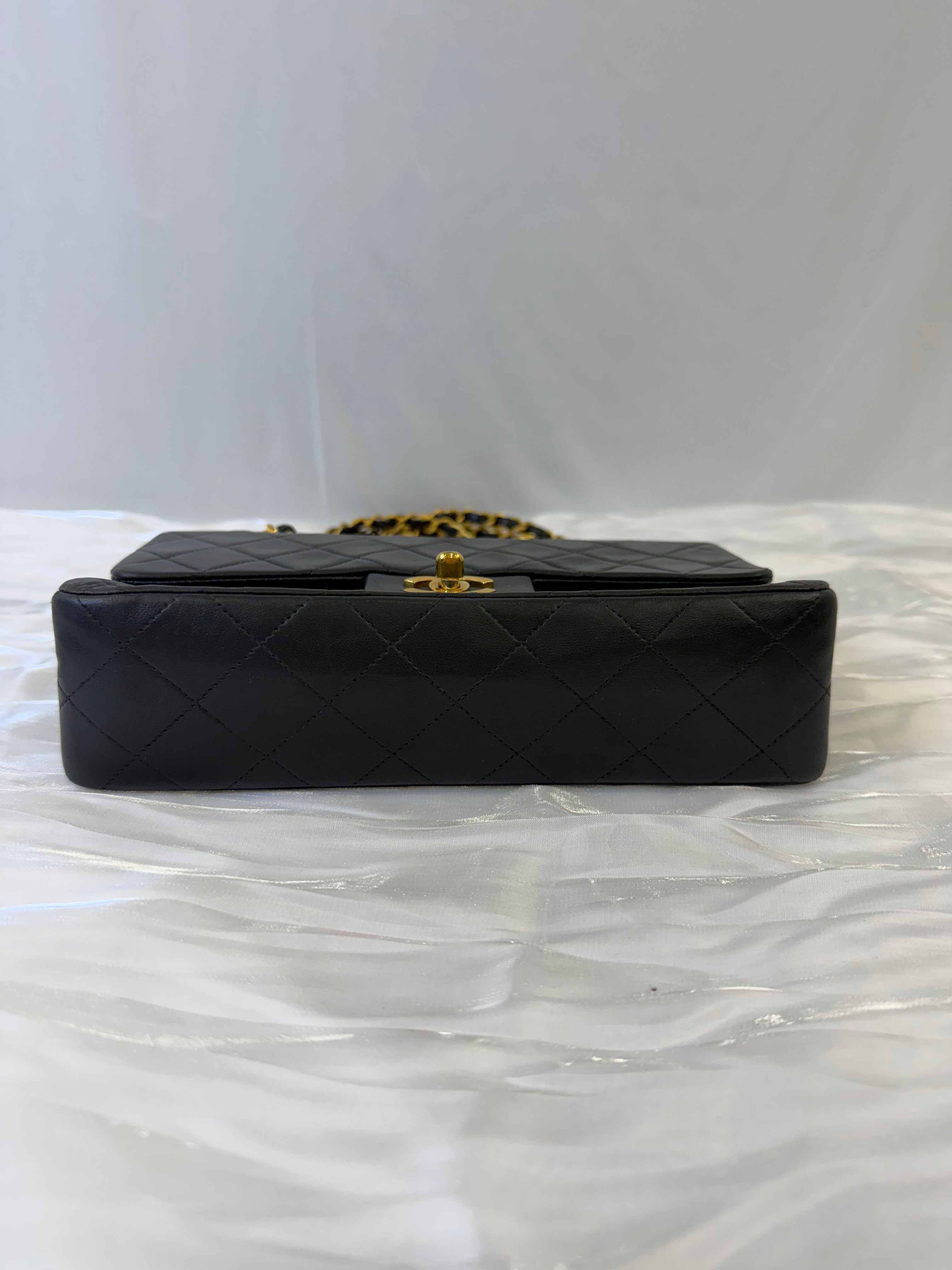 Chanel Black Lambskin Small Classic Double Flap Bag