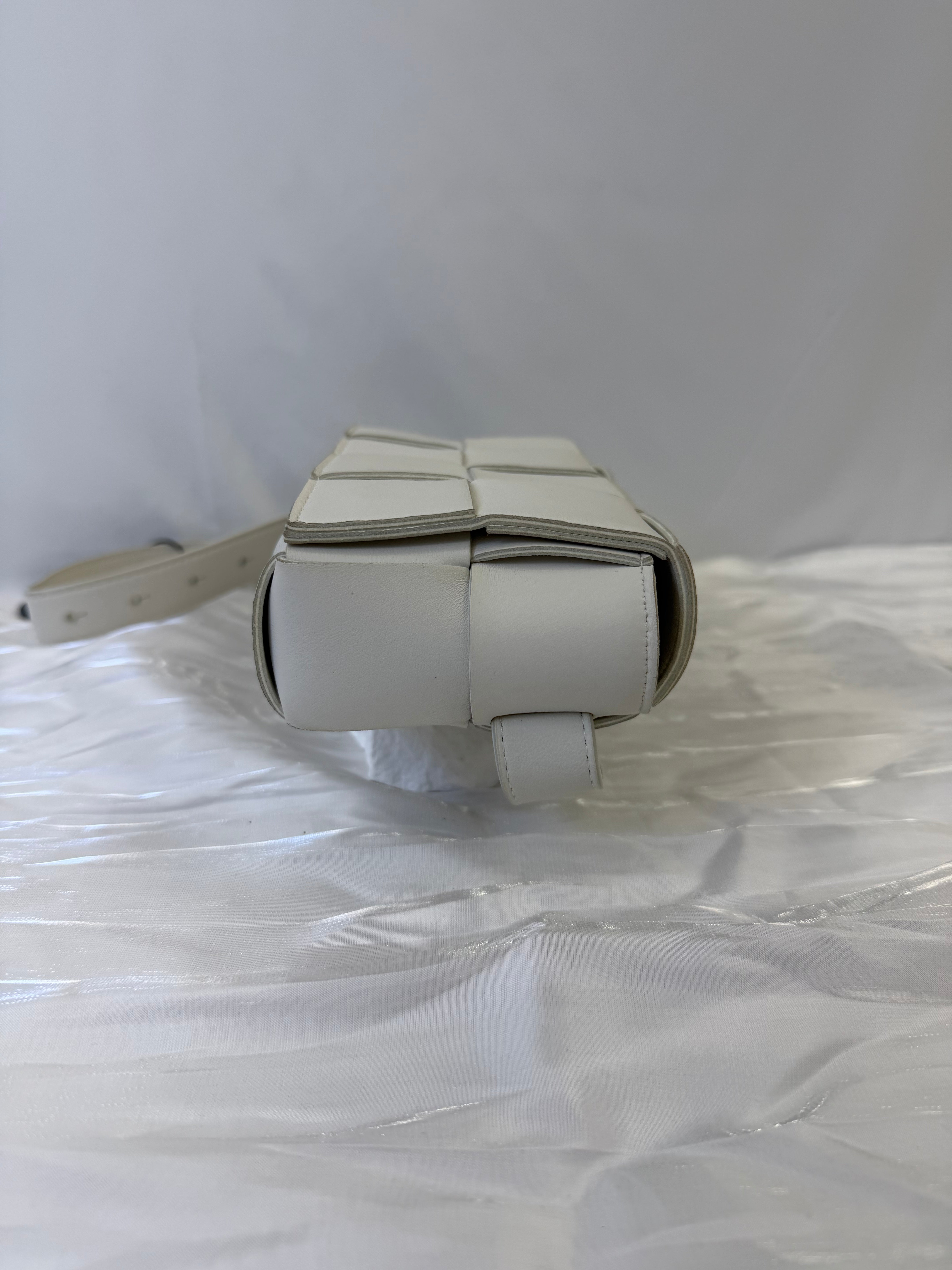 Bottega Veneta White Leather Cassette Belt Bag