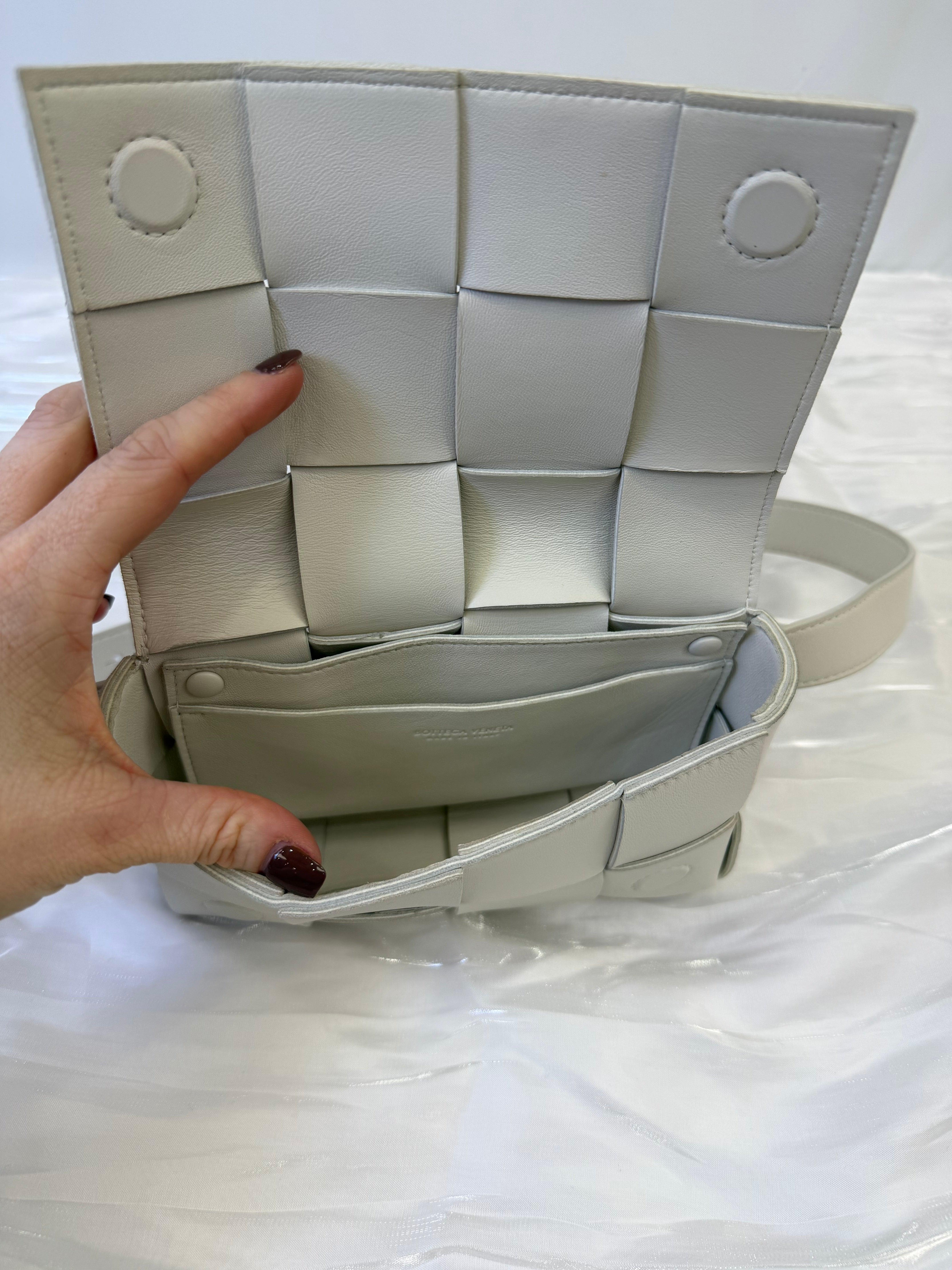 Bottega Veneta White Leather Cassette Belt Bag