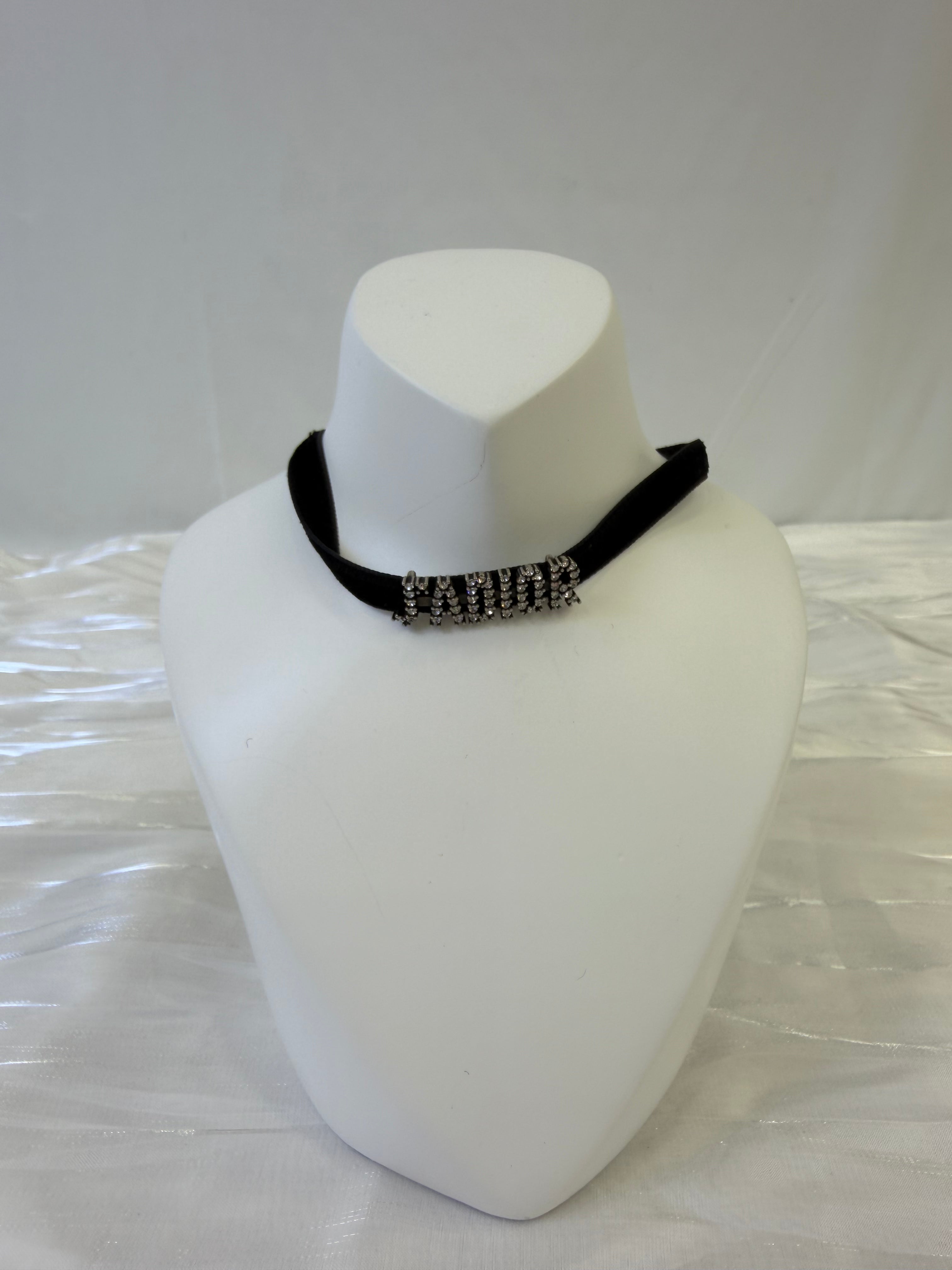 Christian Dior Black Velvet J’Adior Choker Necklace