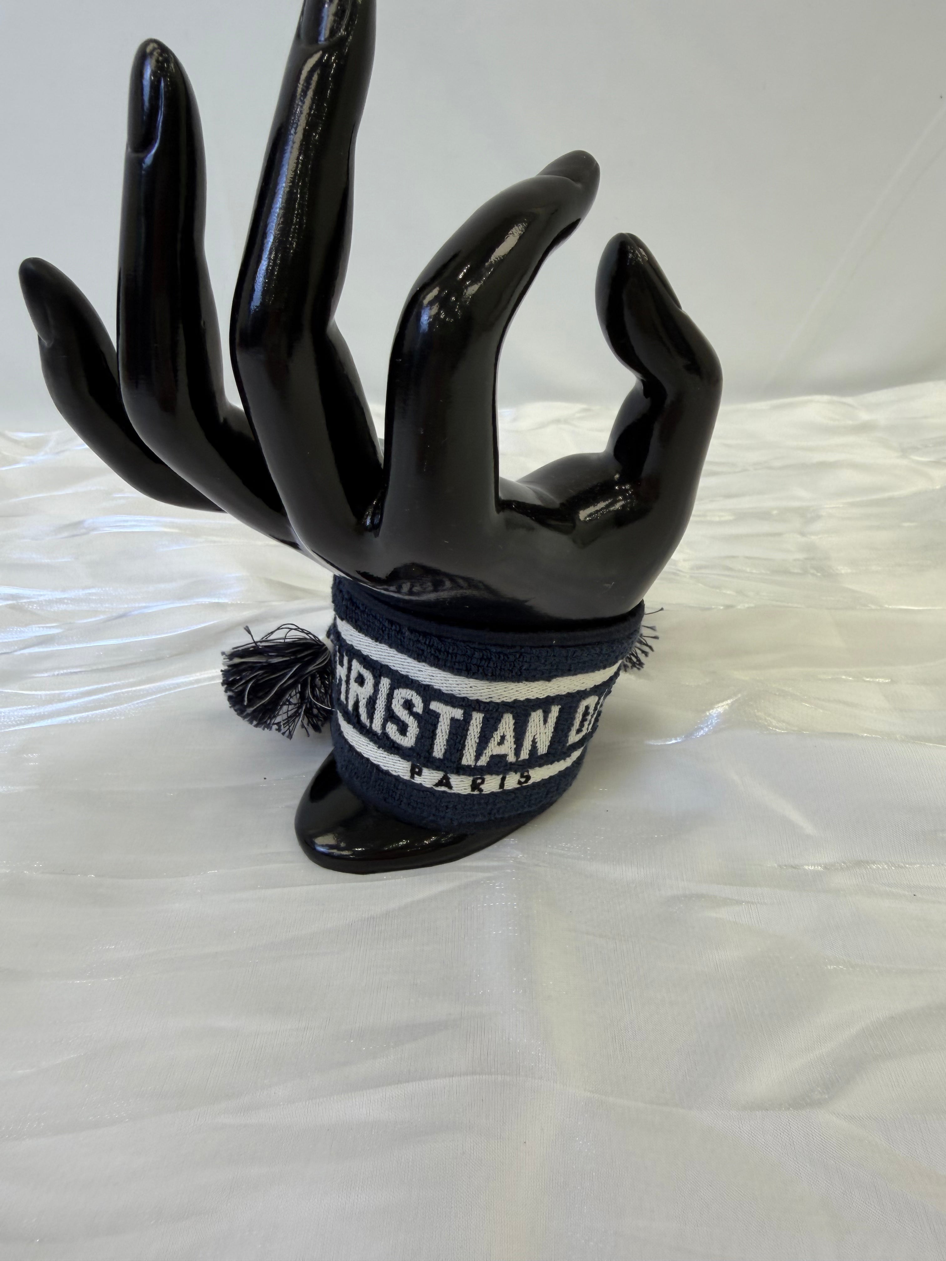 Christian Dior Navy Cotton Friendship Bracelet