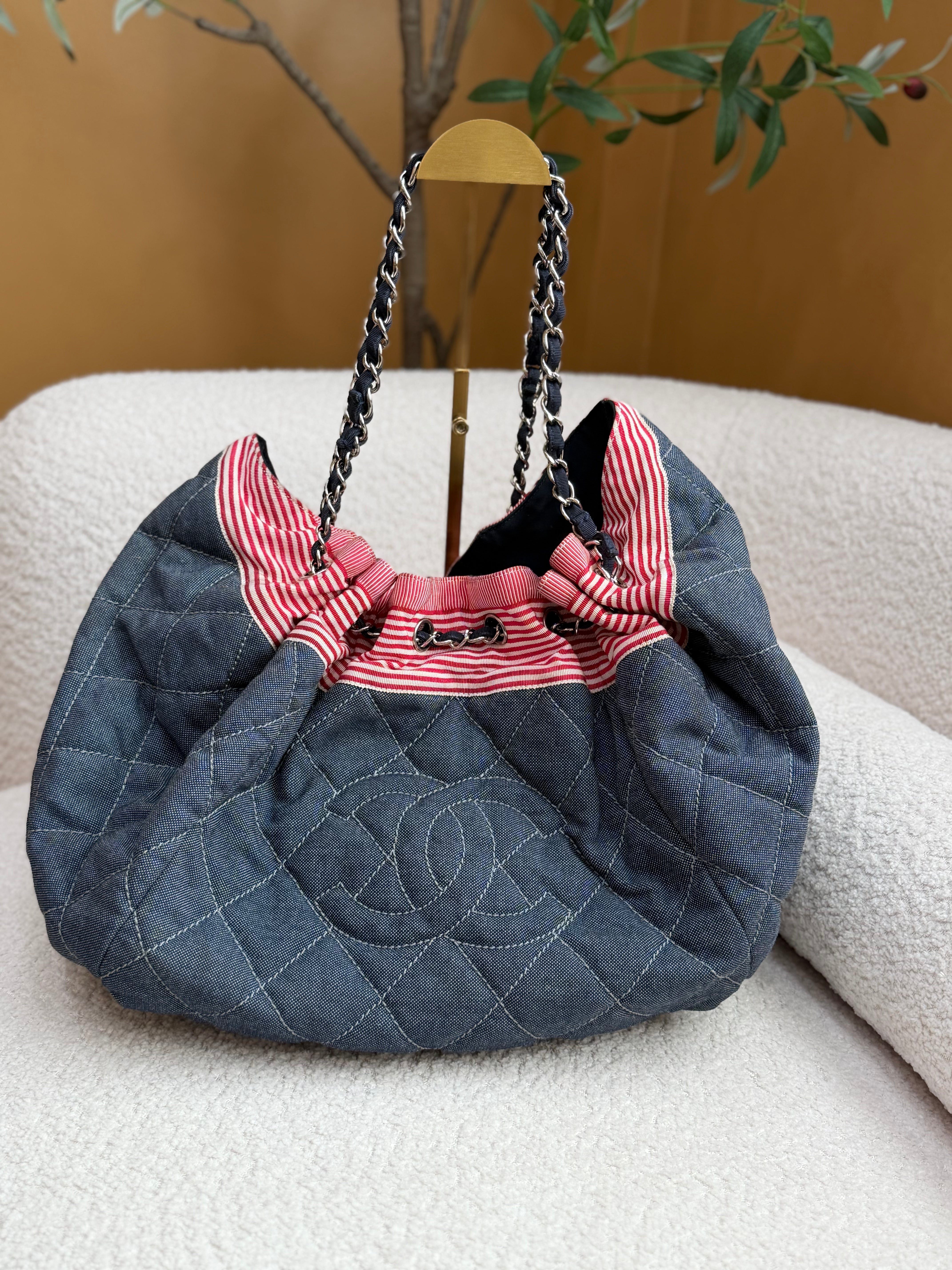 Chanel Navy Denim Coco Cabas Tote Bag