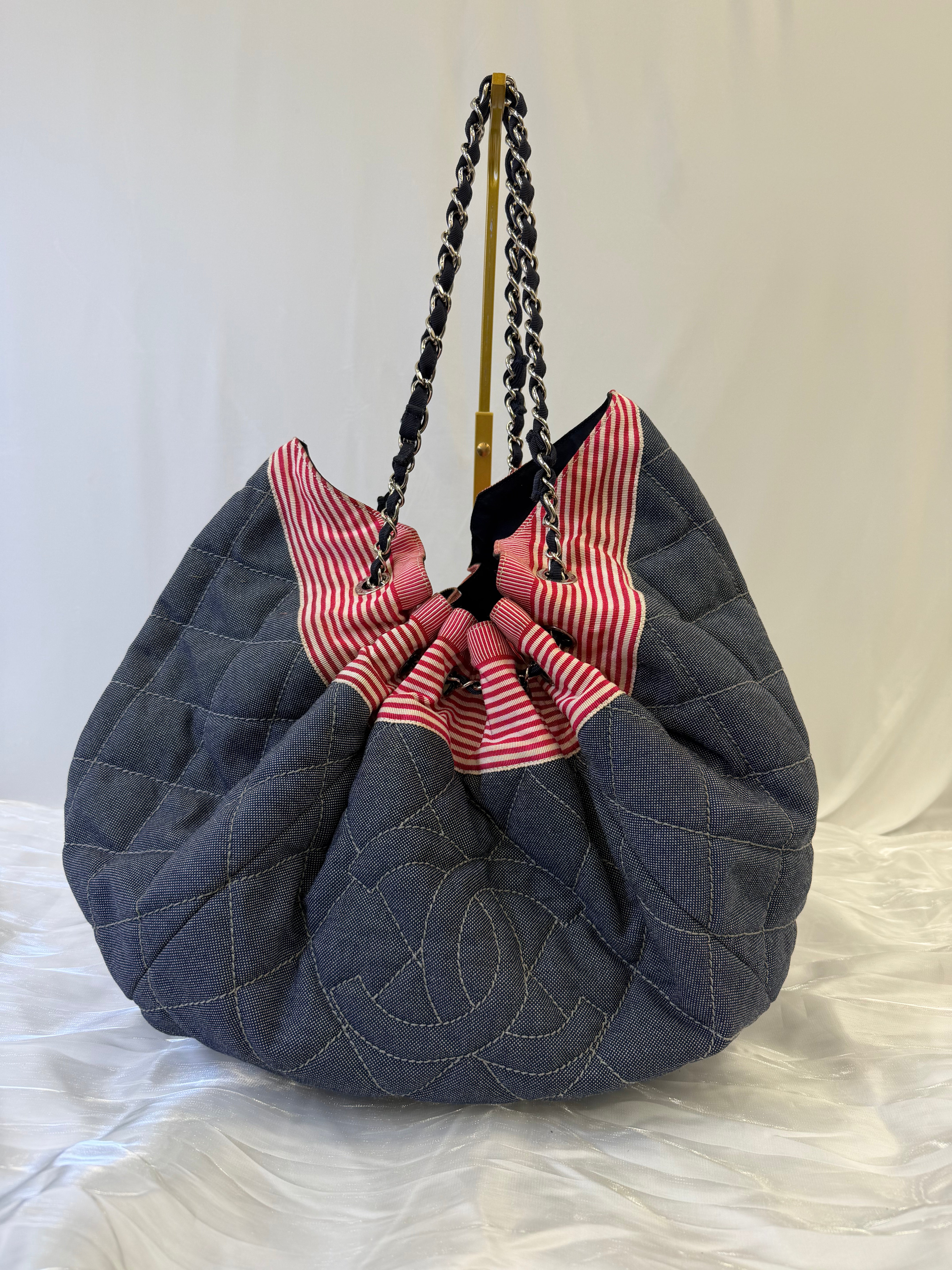 Chanel Navy Denim Coco Cabas Tote Bag