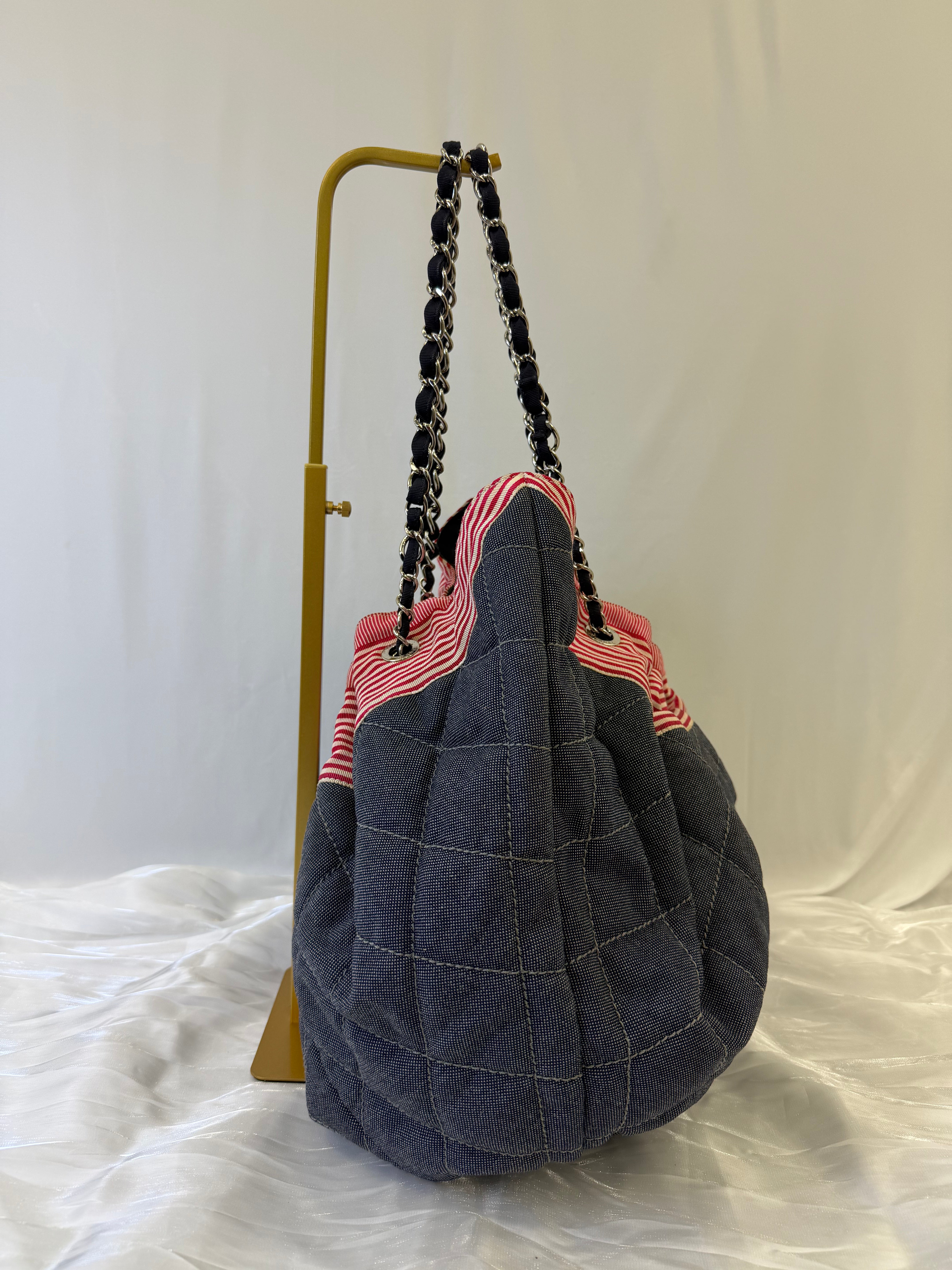 Chanel Navy Denim Coco Cabas Tote Bag