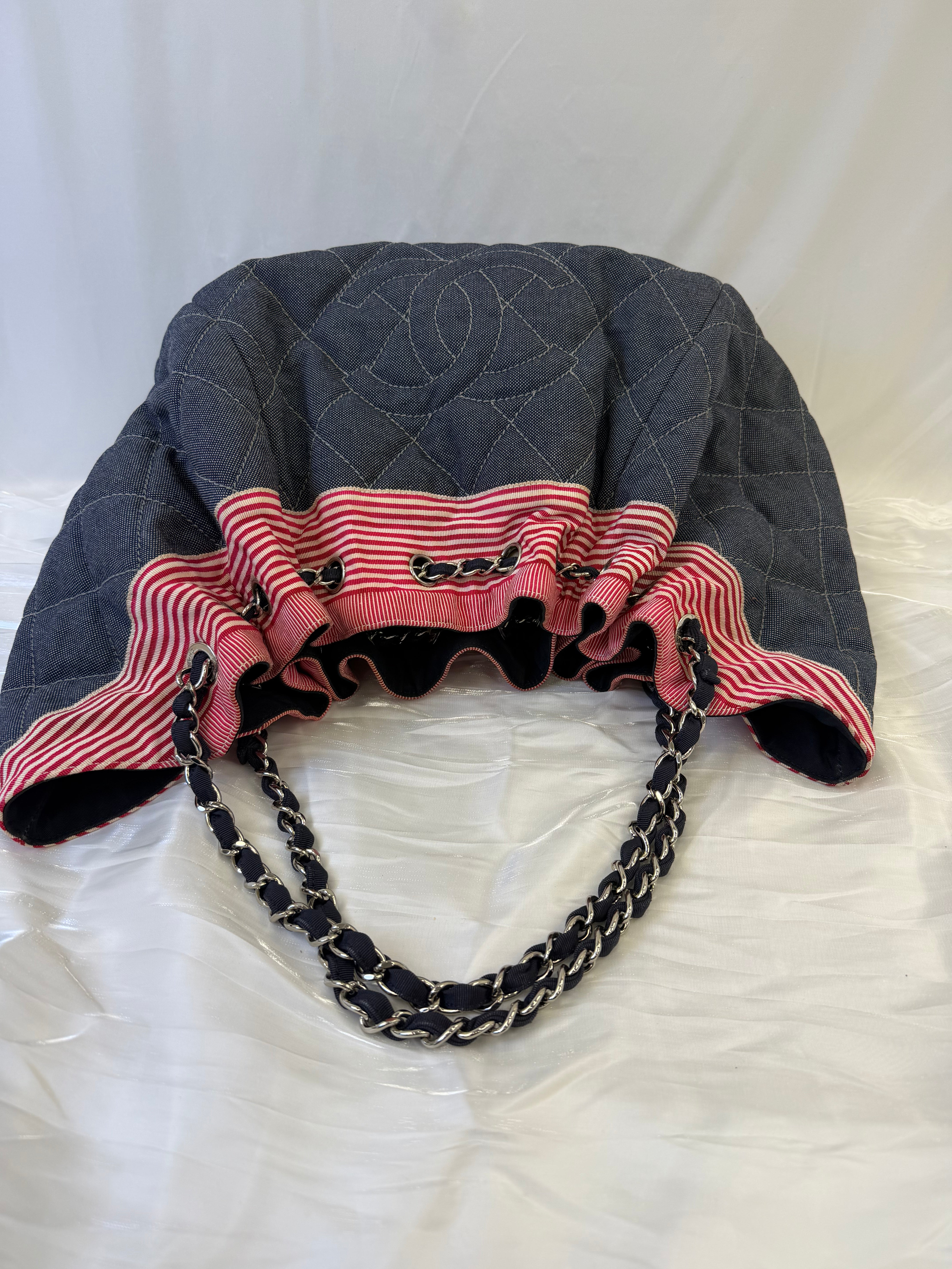 Chanel Navy Denim Coco Cabas Tote Bag