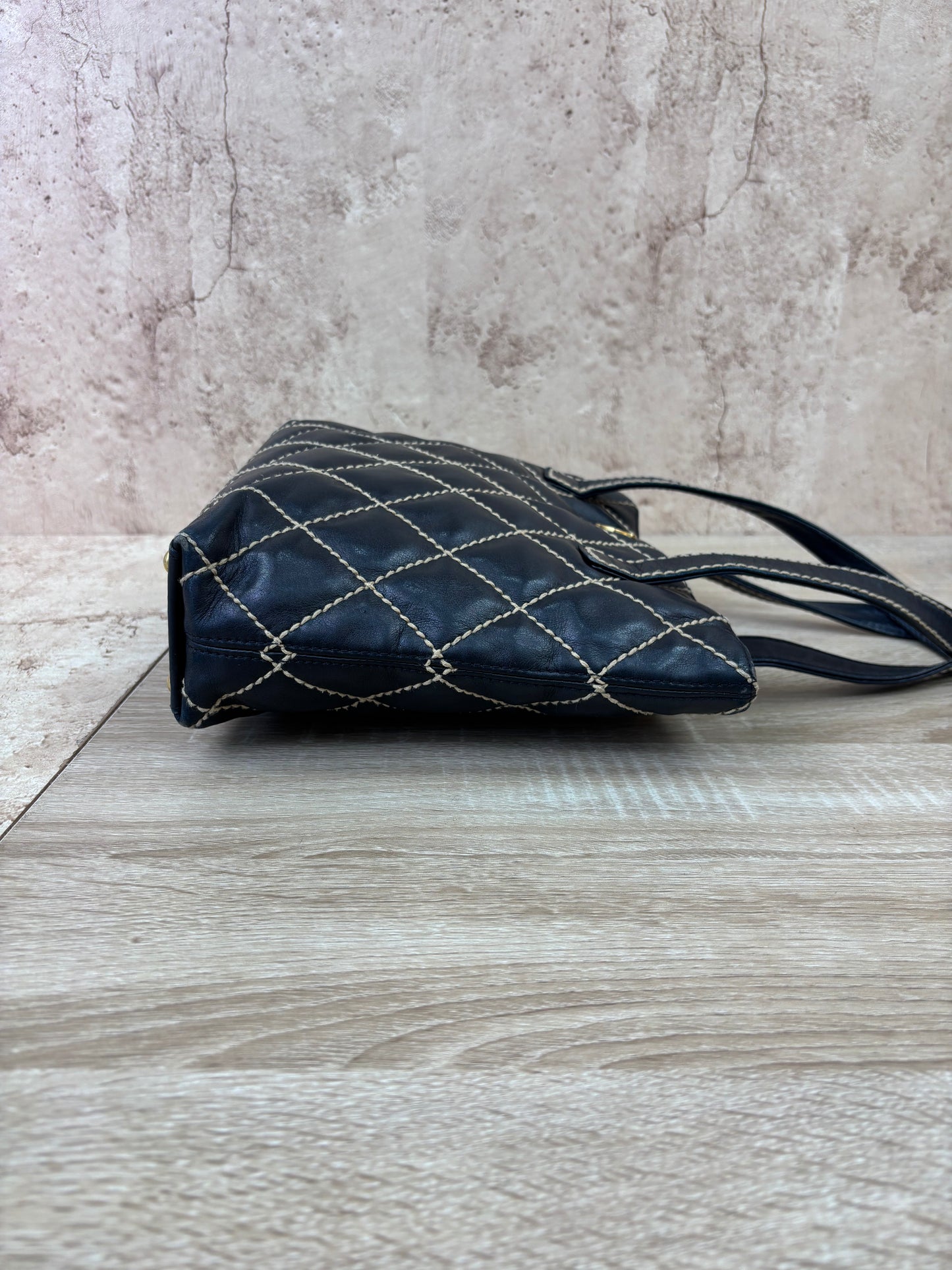 Chanel Black Quilted Wildstitch Tote