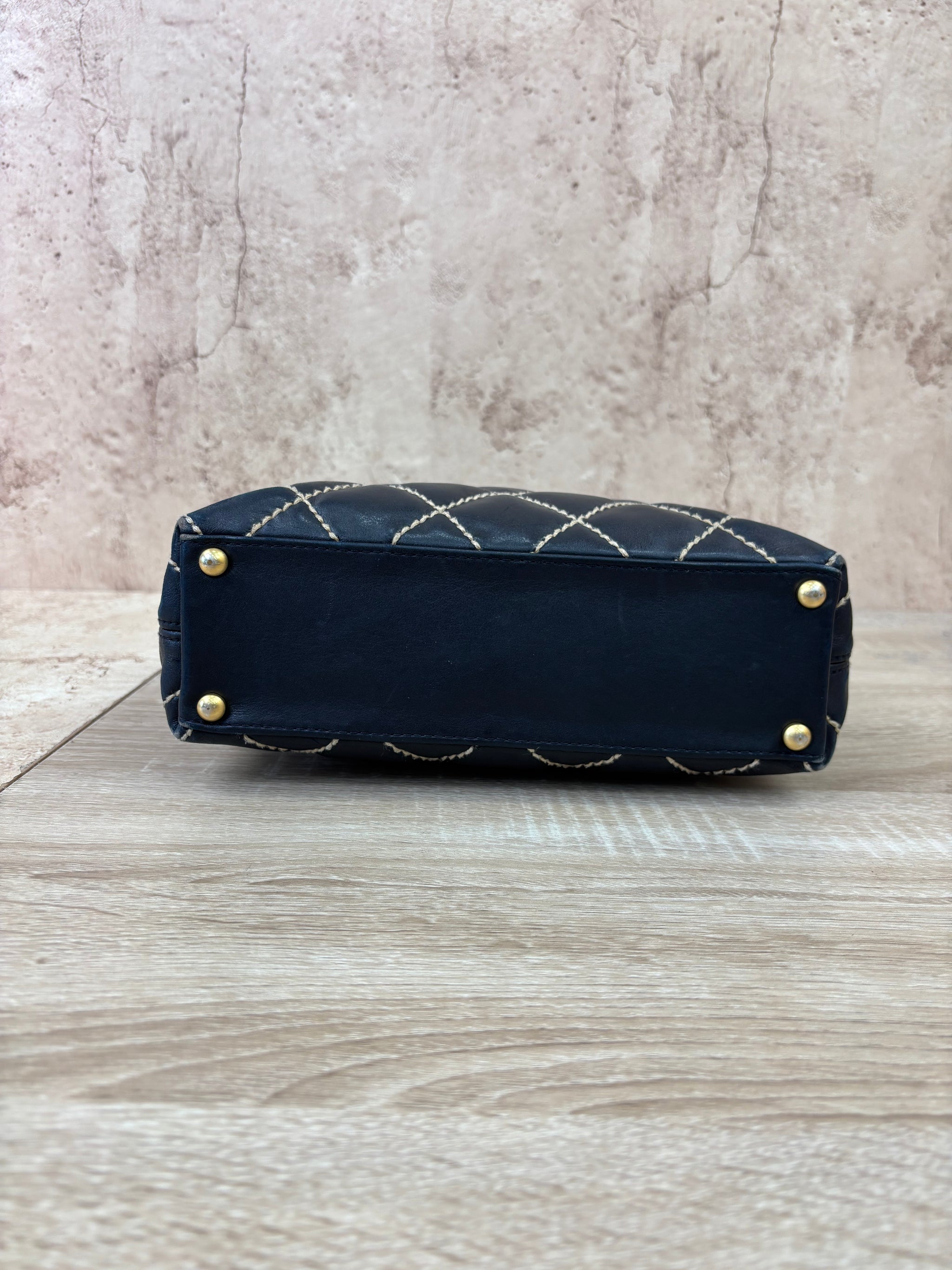 Chanel Black Quilted Wildstitch Tote
