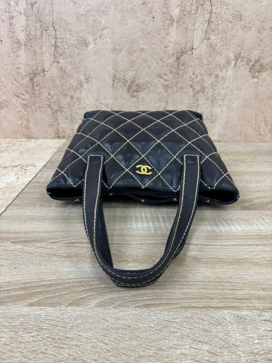 Chanel Black Quilted Wildstitch Tote