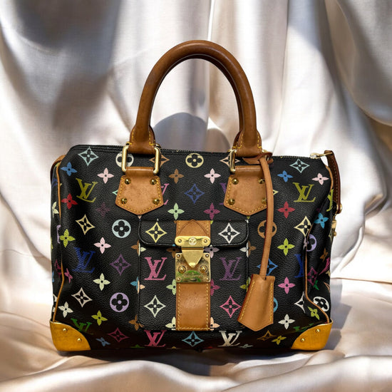 Louis Vuitton Black Multicolore Speedy 30