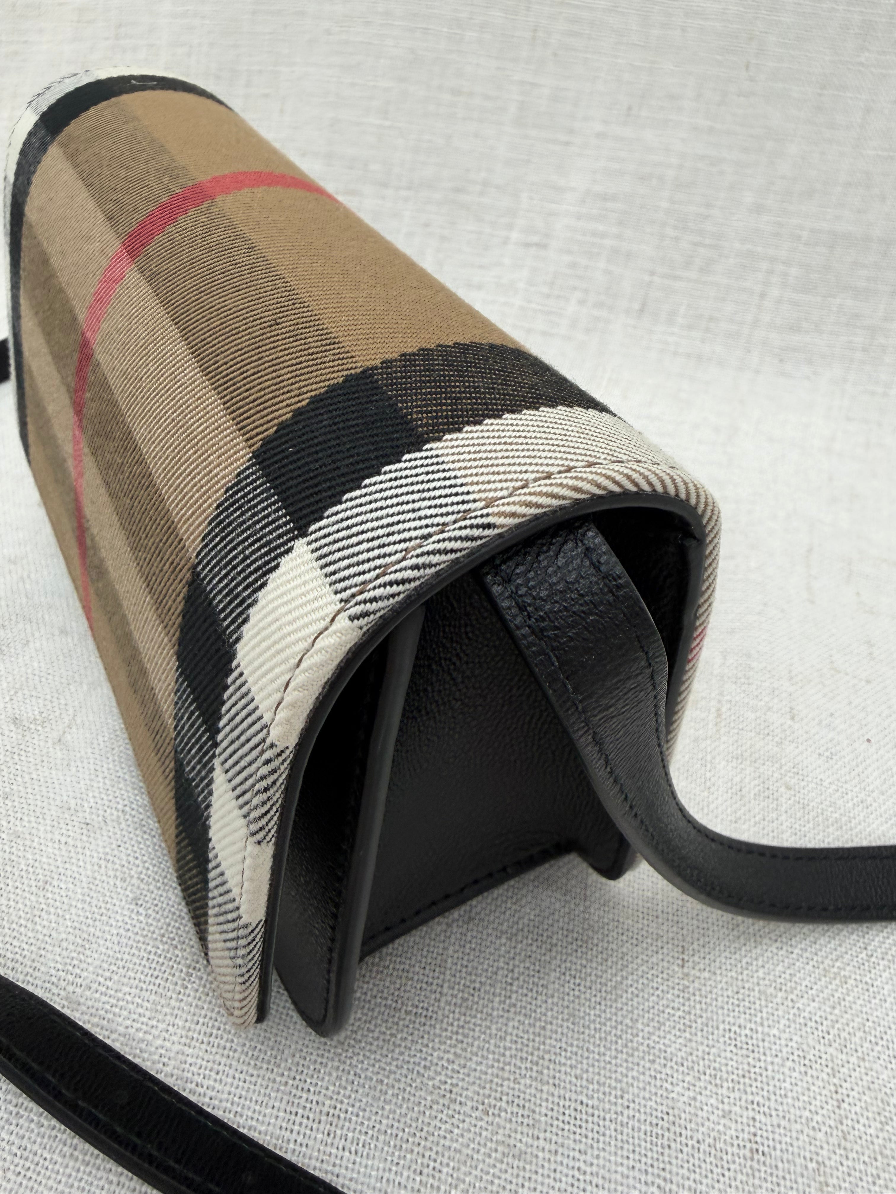 BRAND NEW- Burberry Tan House Check & Calfskin Crossbody