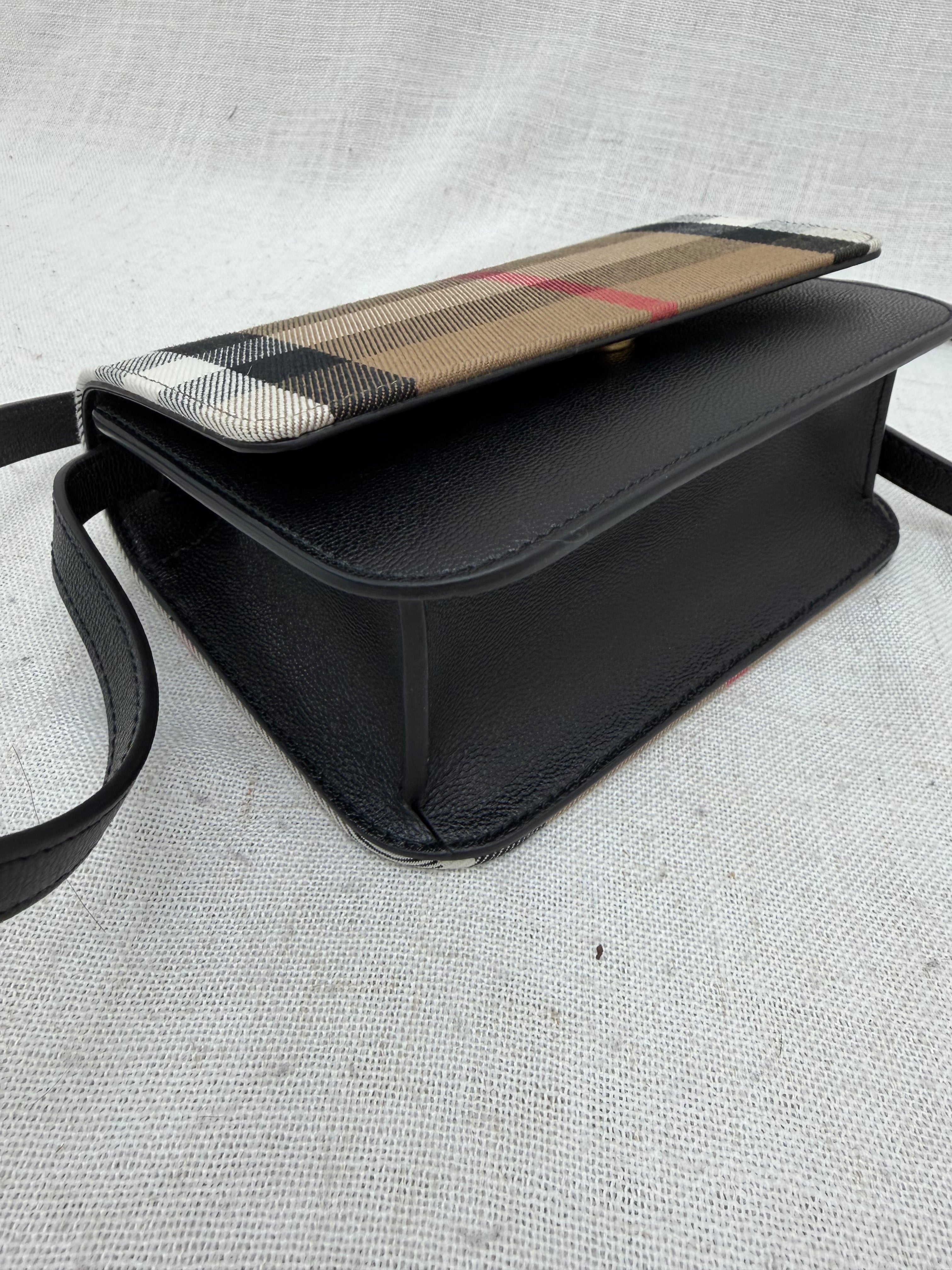 BRAND NEW- Burberry Tan House Check & Calfskin Crossbody