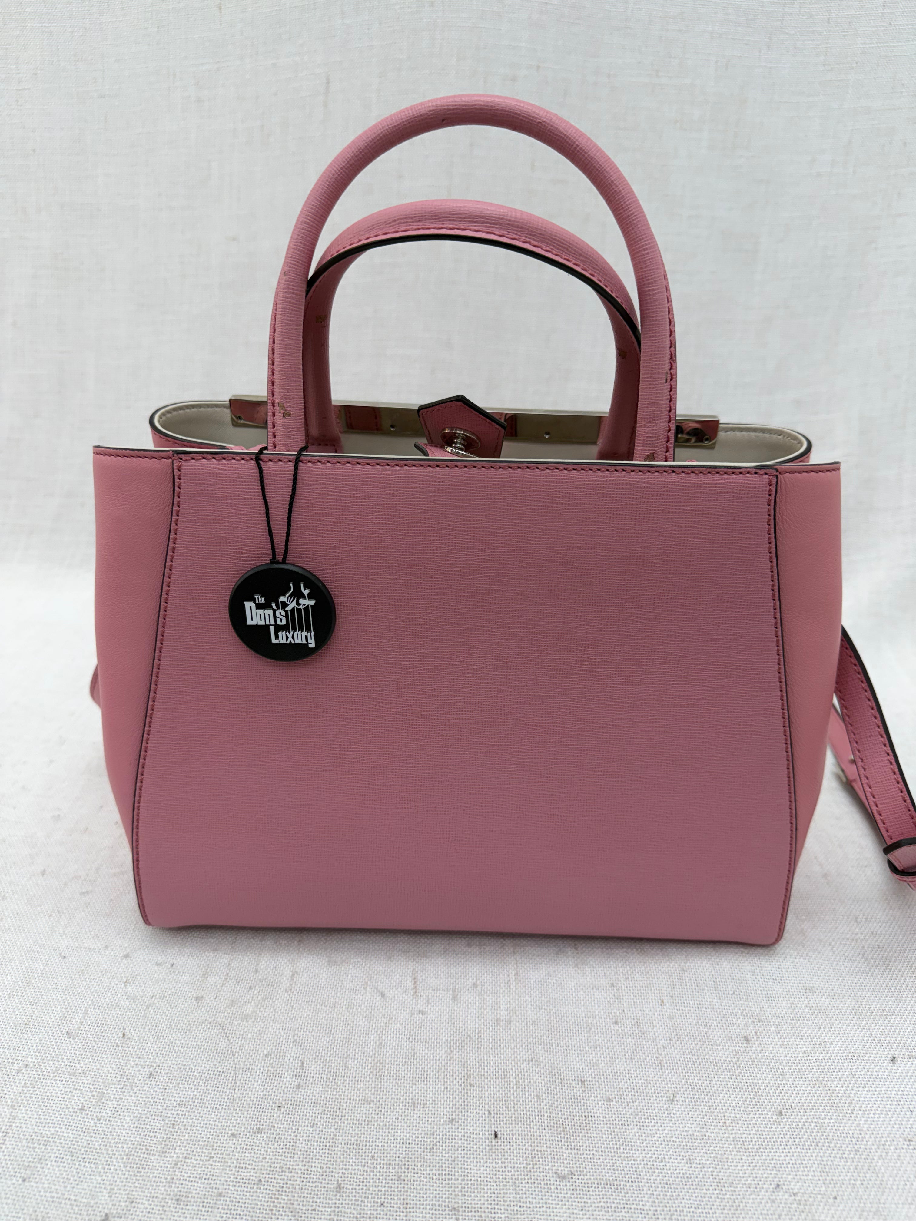 Fendi Pink Leather Petite 2Jours Monster Tote Bag