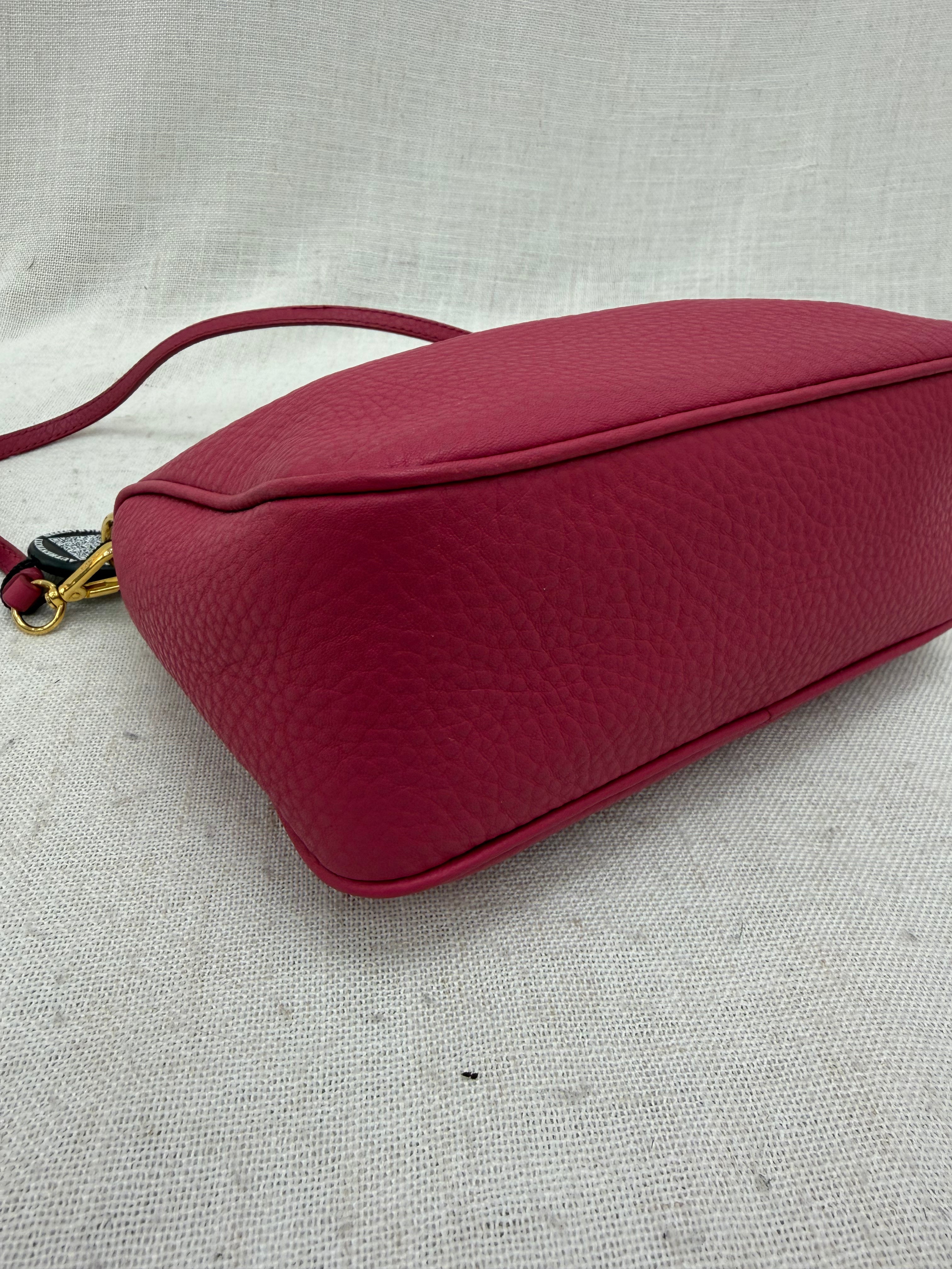 Prada Pink Pebbled Leather Pochette Bag