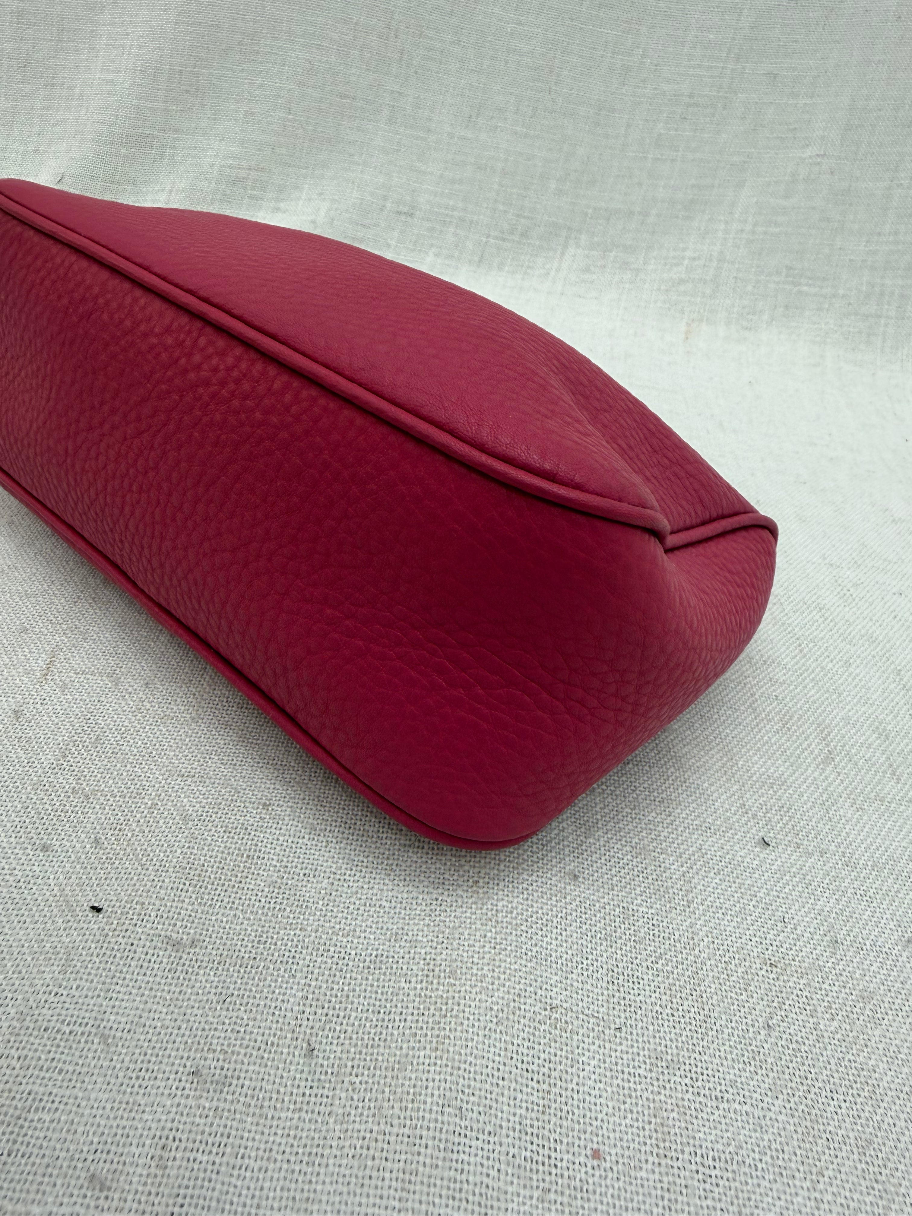 Prada Pink Pebbled Leather Pochette Bag