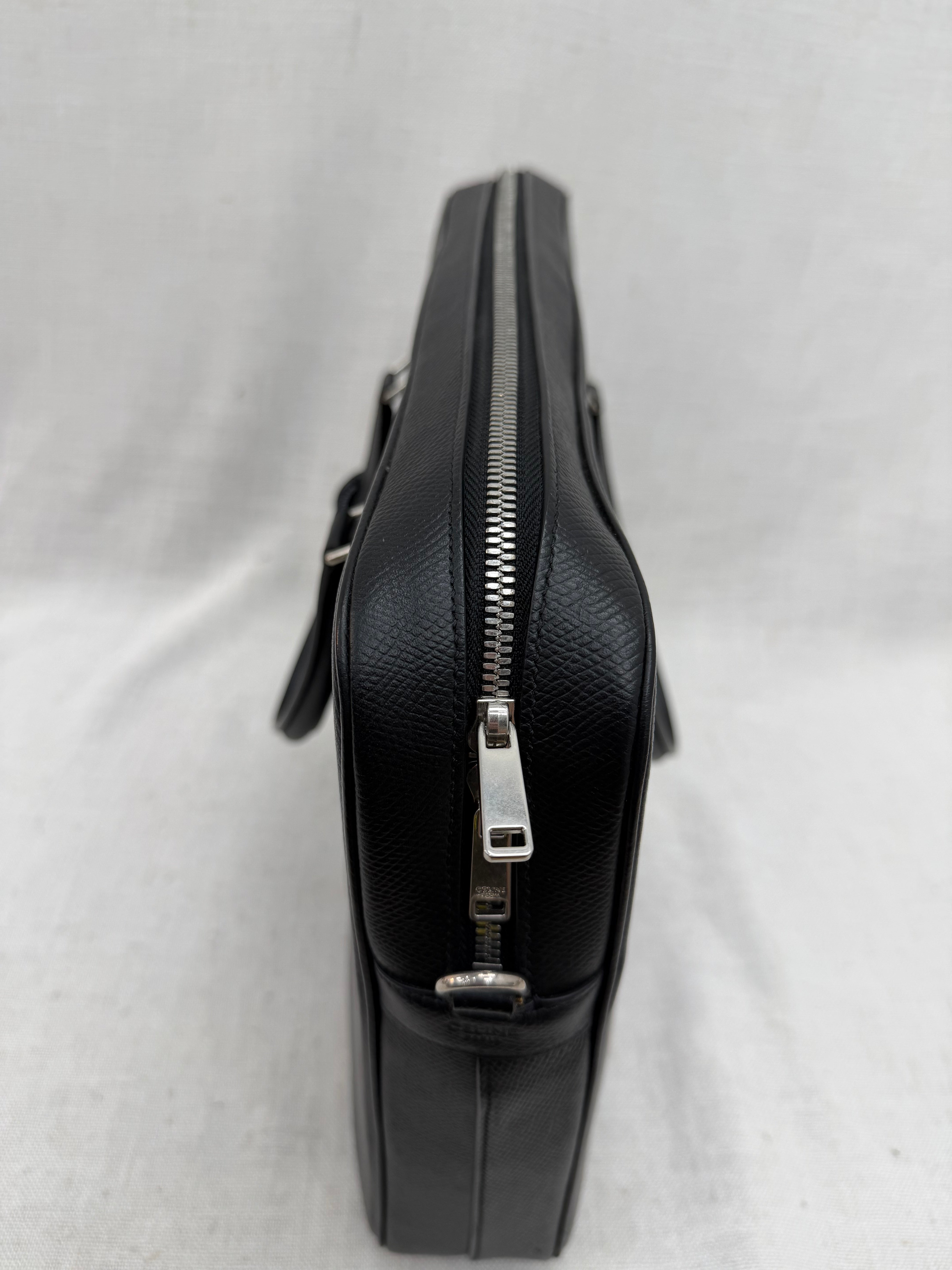 Celine Black Grained Calfskin Briefcase
