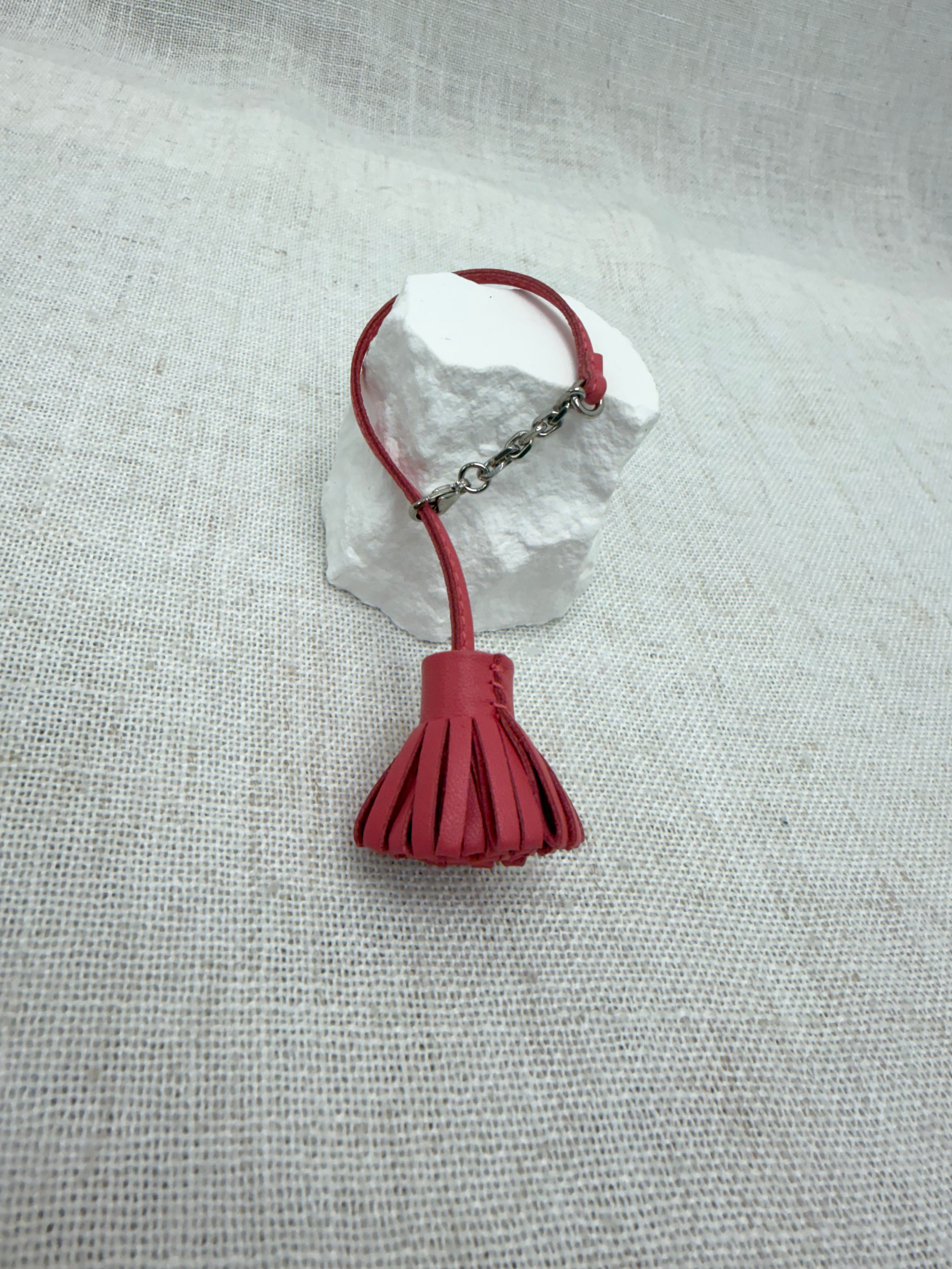 Hermes Rose Confetti Milo Lambskin Carmencita Bag Charm