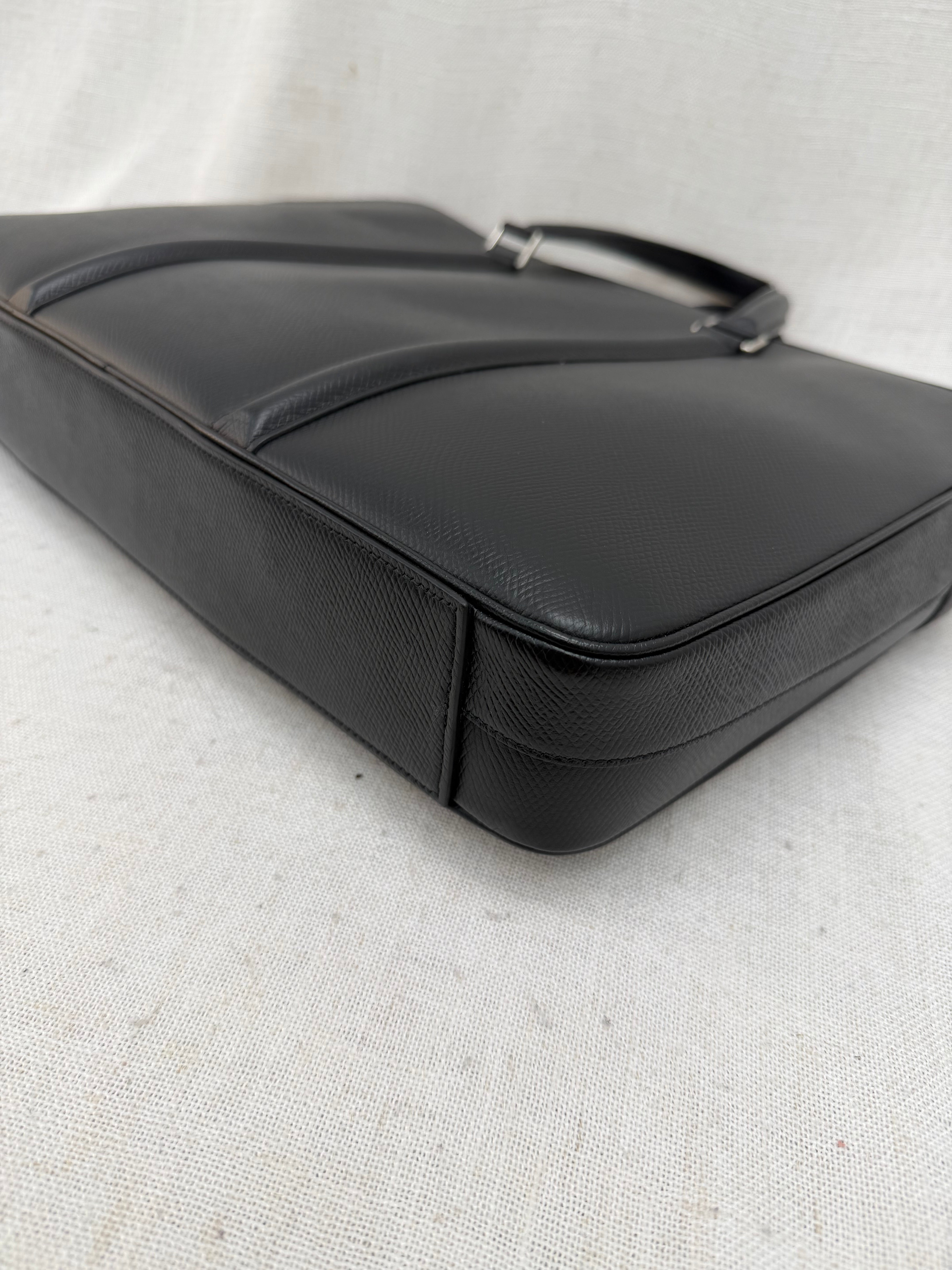 Celine Black Grained Calfskin Briefcase