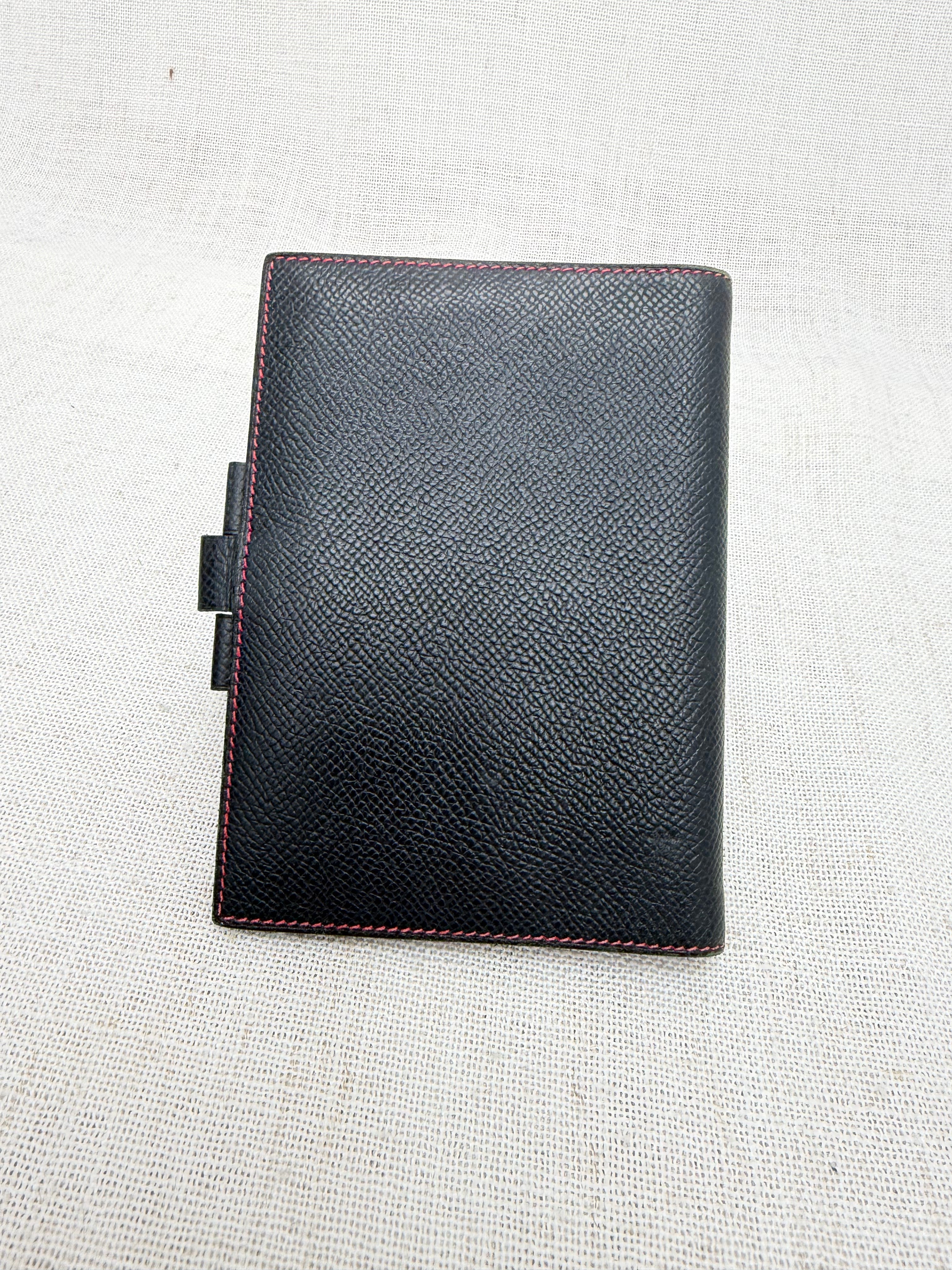 Hermes Navy Blue & Red Leather Passport Agenda Cover