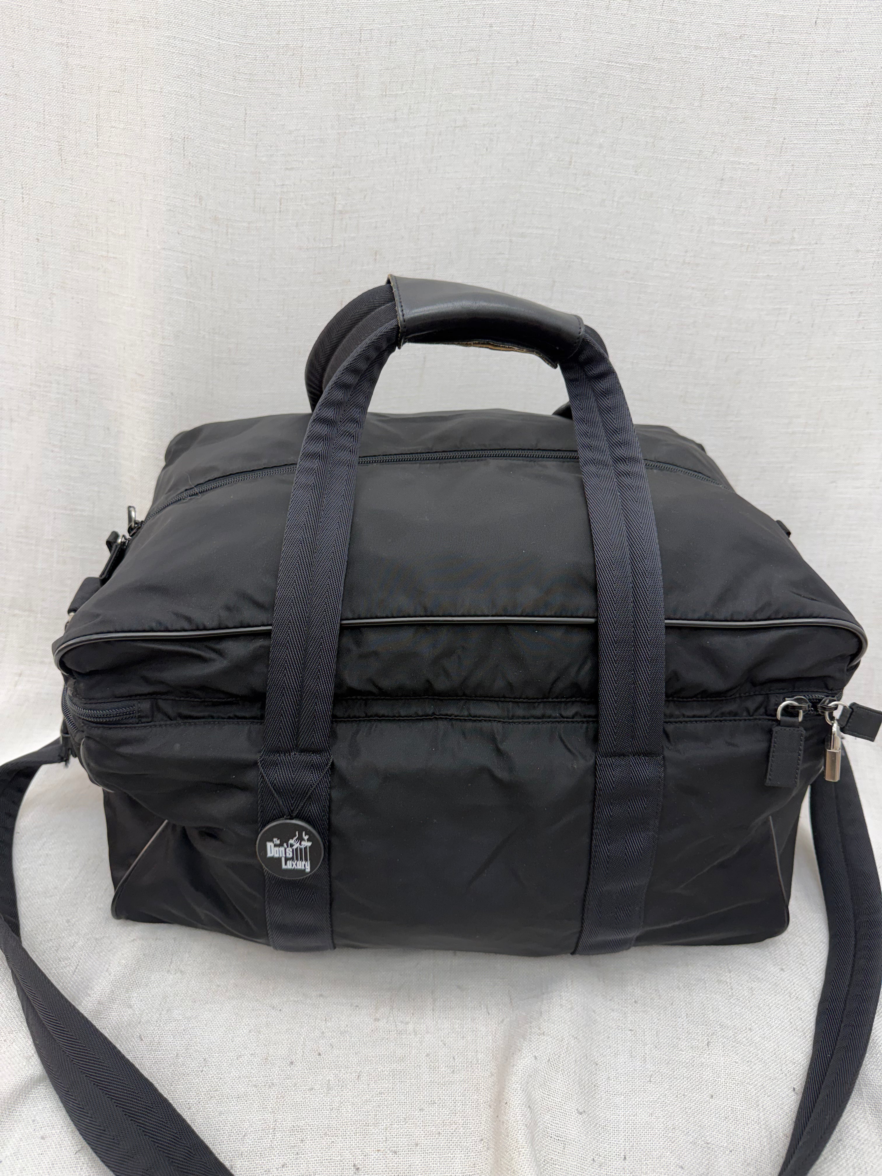 Prada Black Nylon Technical Duffle Bag