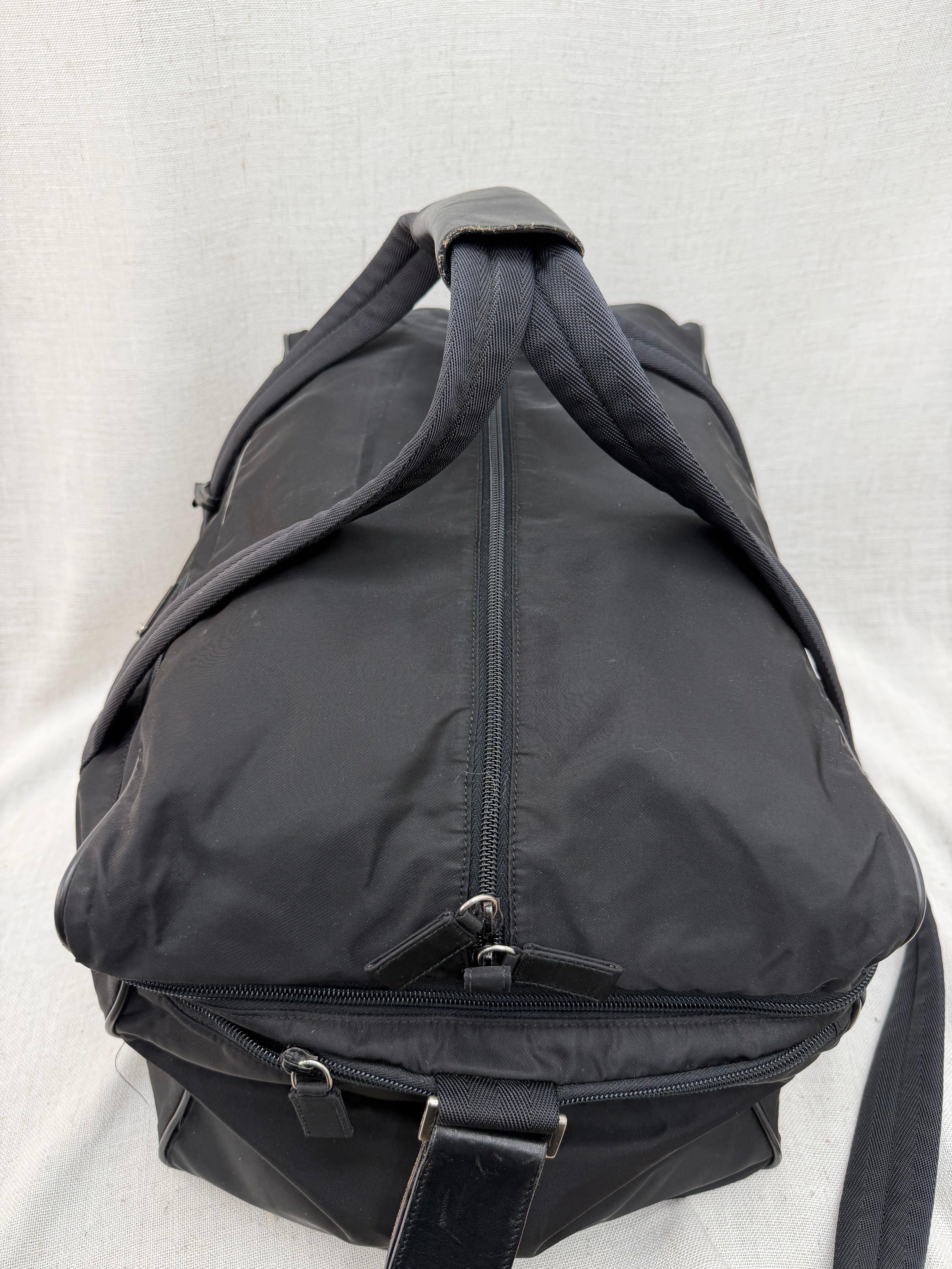 Prada Black Nylon Technical Duffle Bag