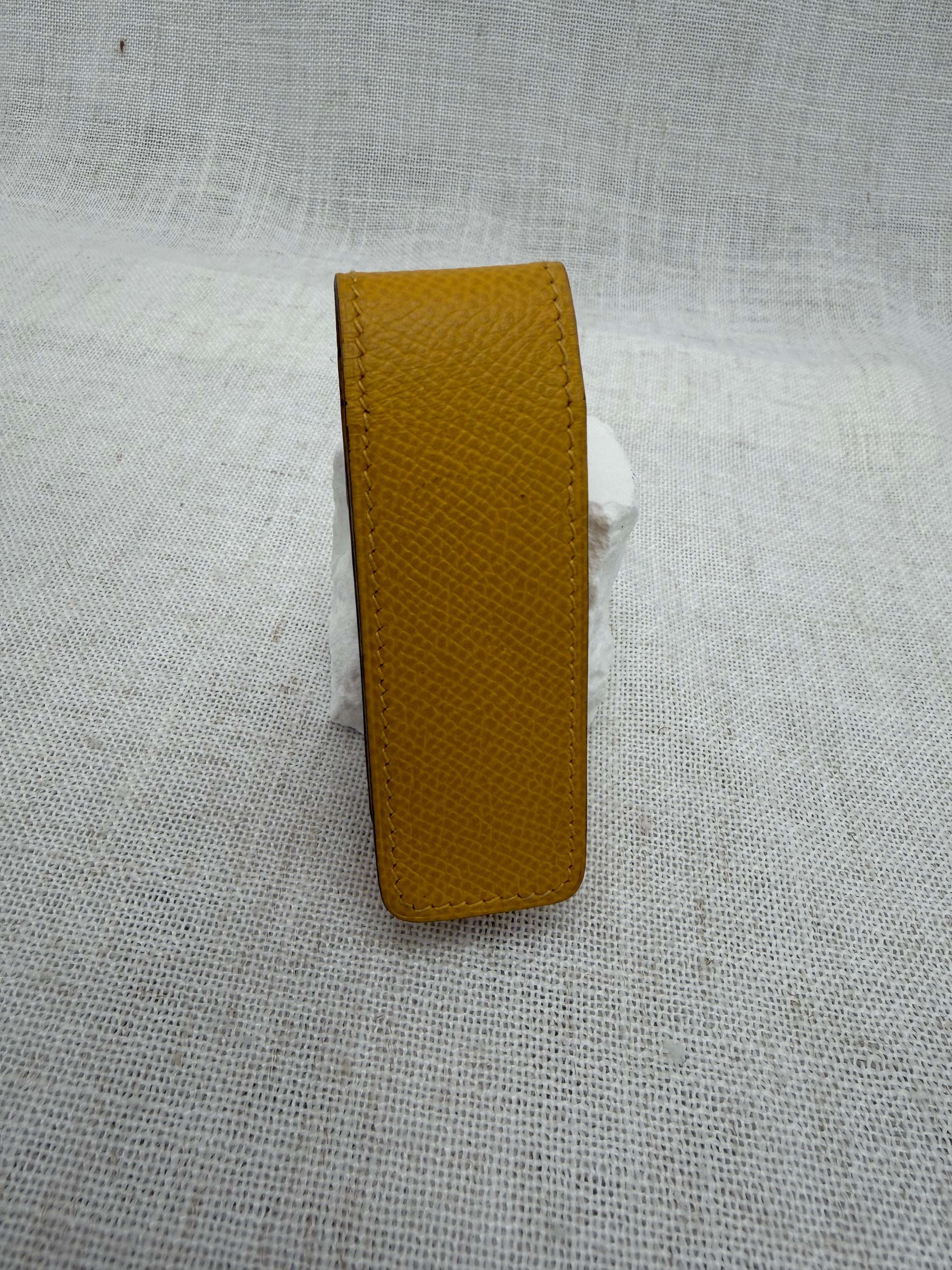 Hermes Yellow Leather Chapstick Case