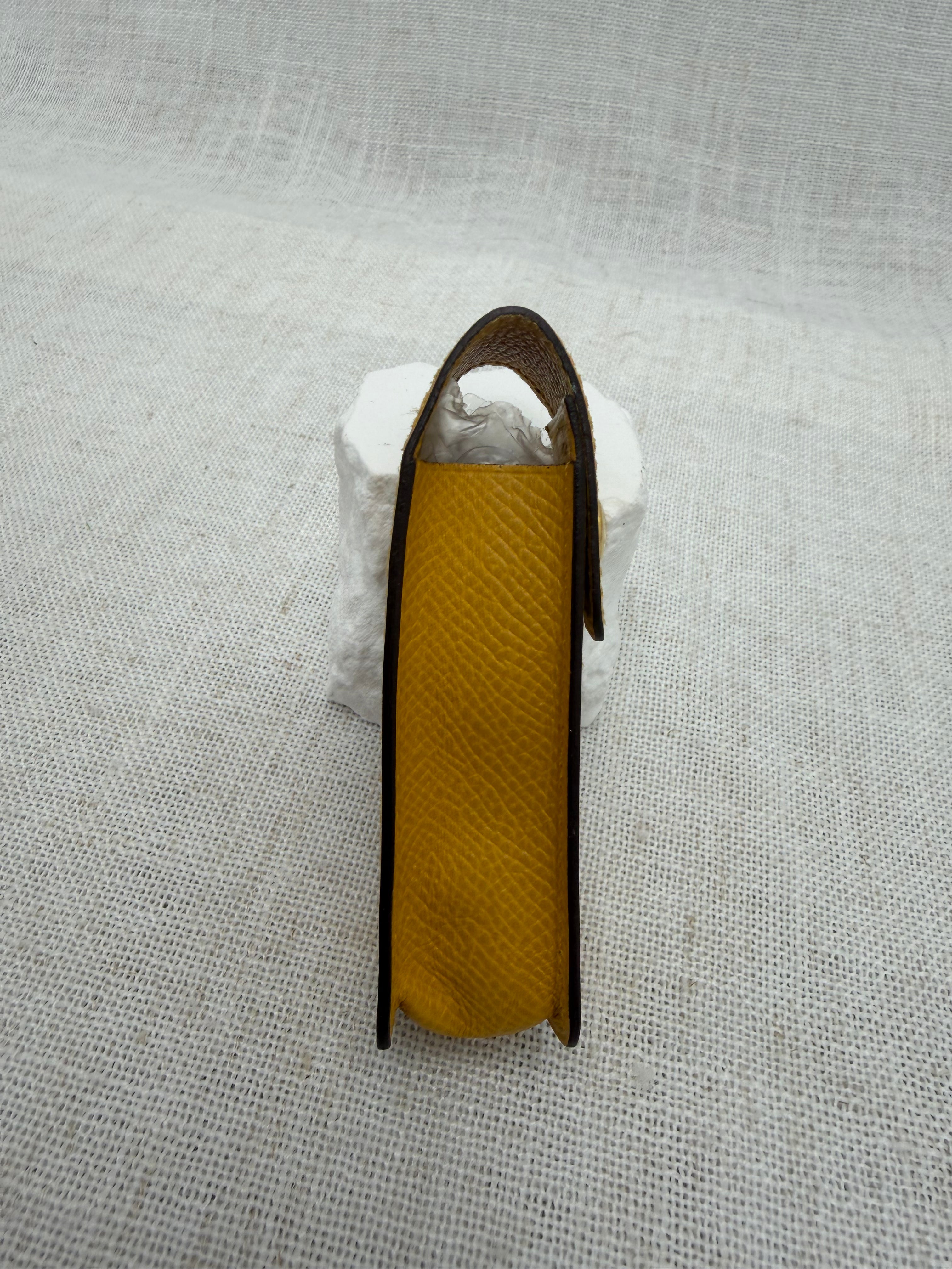 Hermes Yellow Leather Chapstick Case