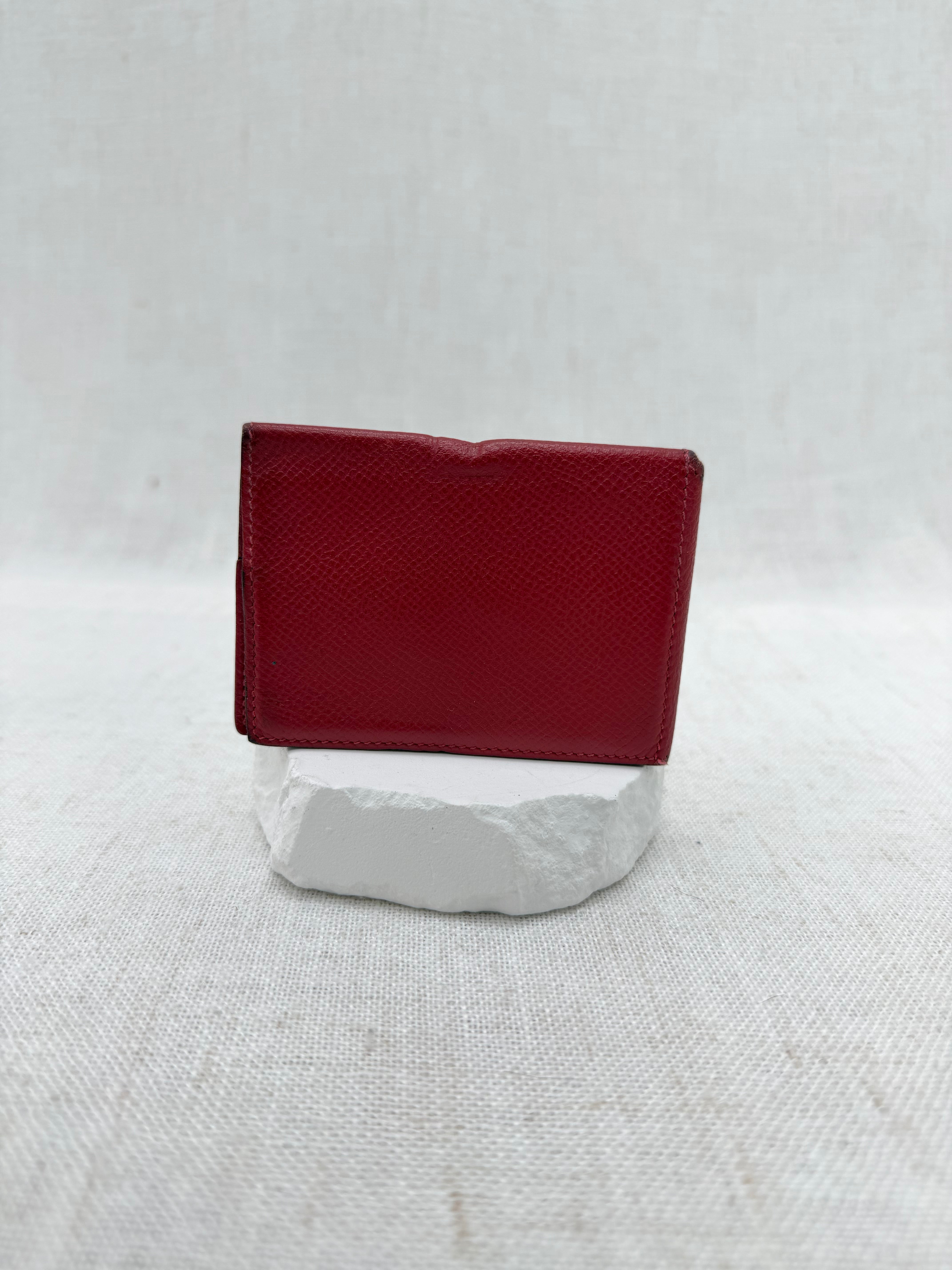Hermes Red Leather Guernesey Card Holder