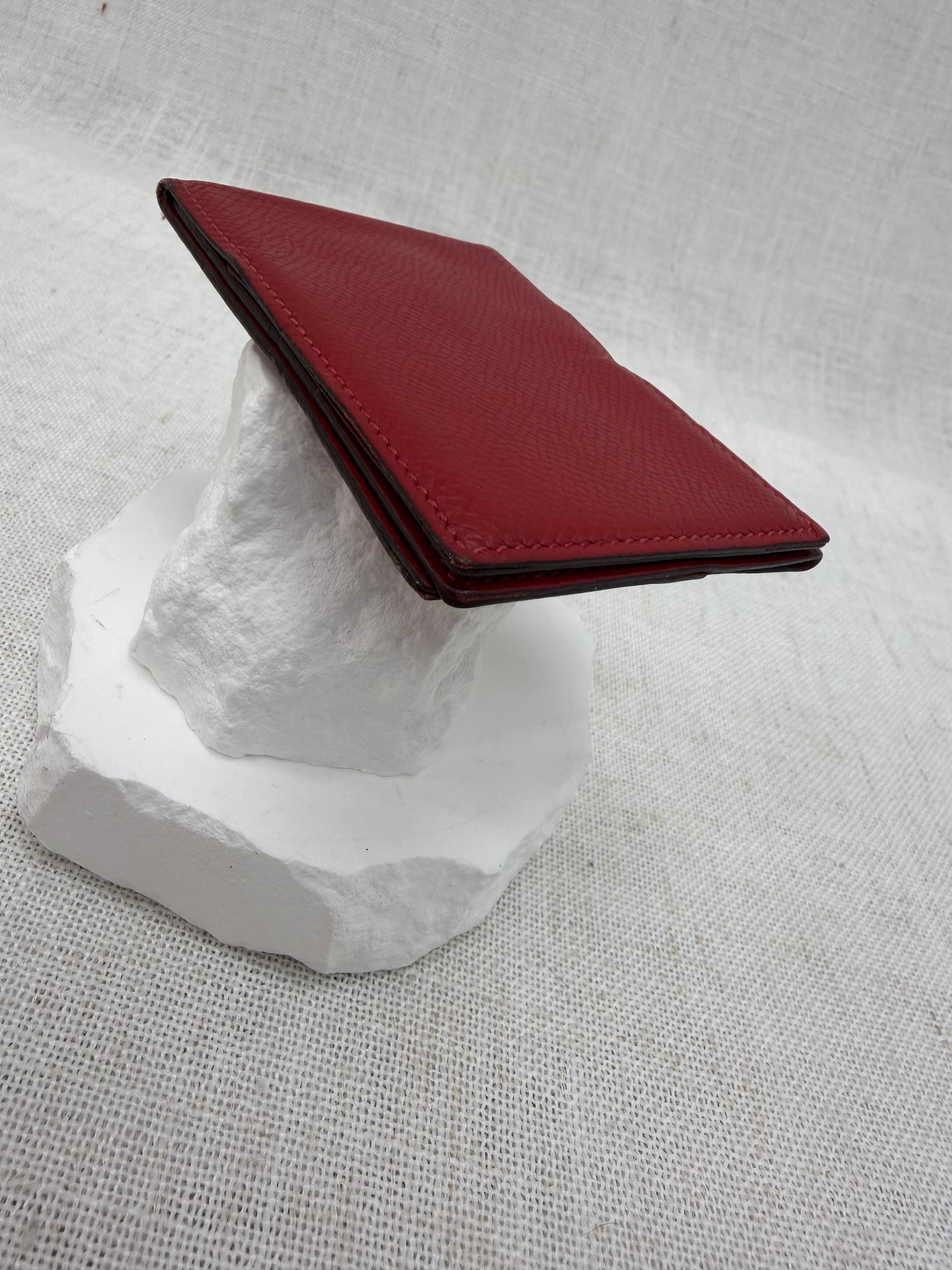 Hermes Red Leather Guernesey Card Holder