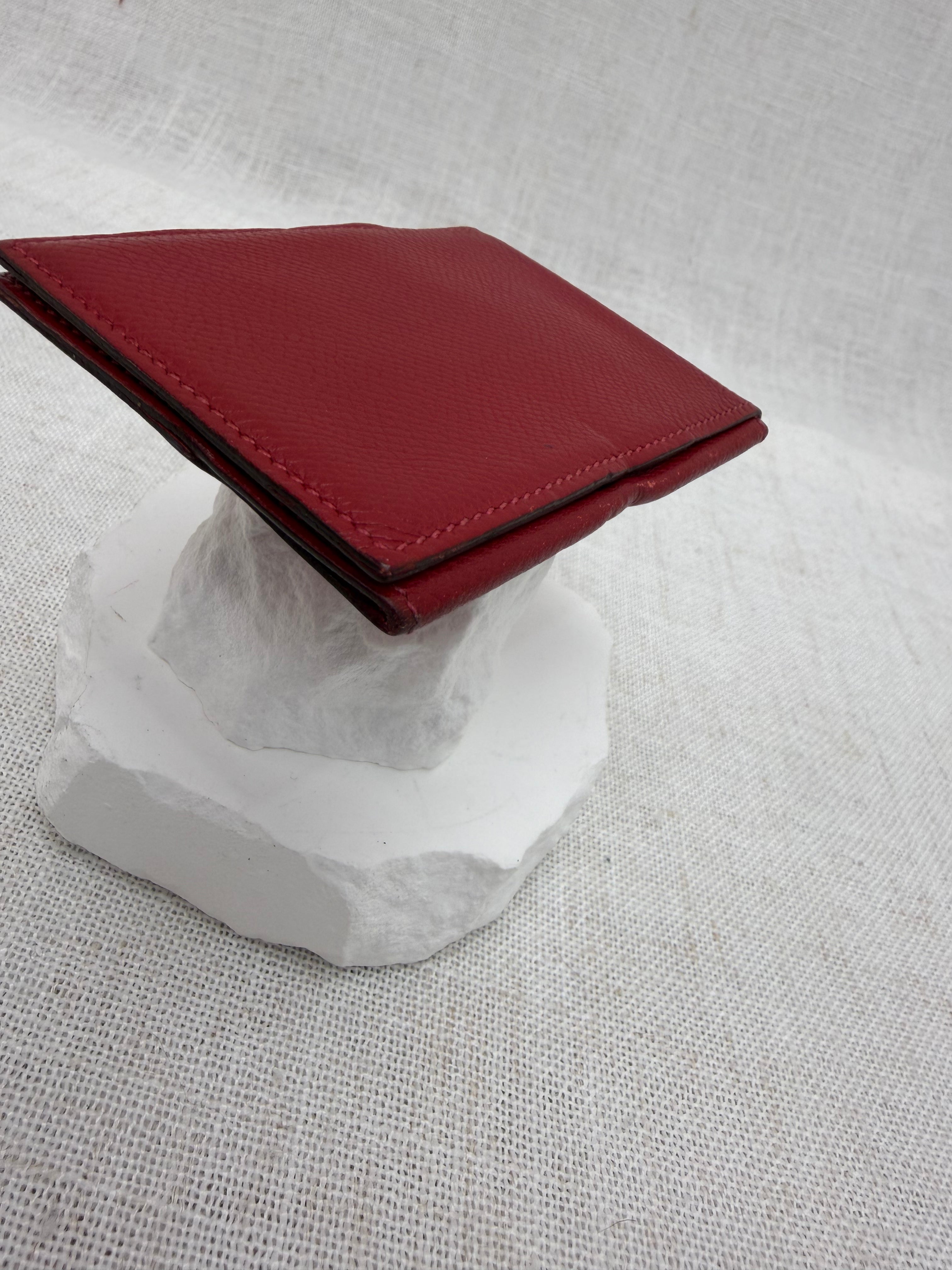 Hermes Red Leather Guernesey Card Holder